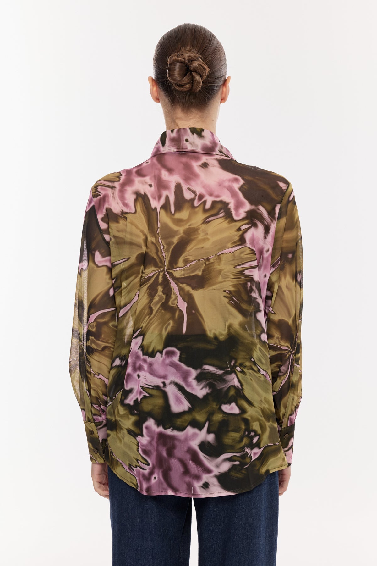 Saten Dokulu Gömlek Bluz