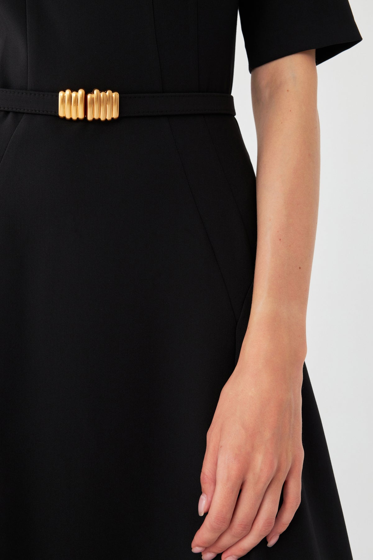 Kare Yaka Midi Elbise