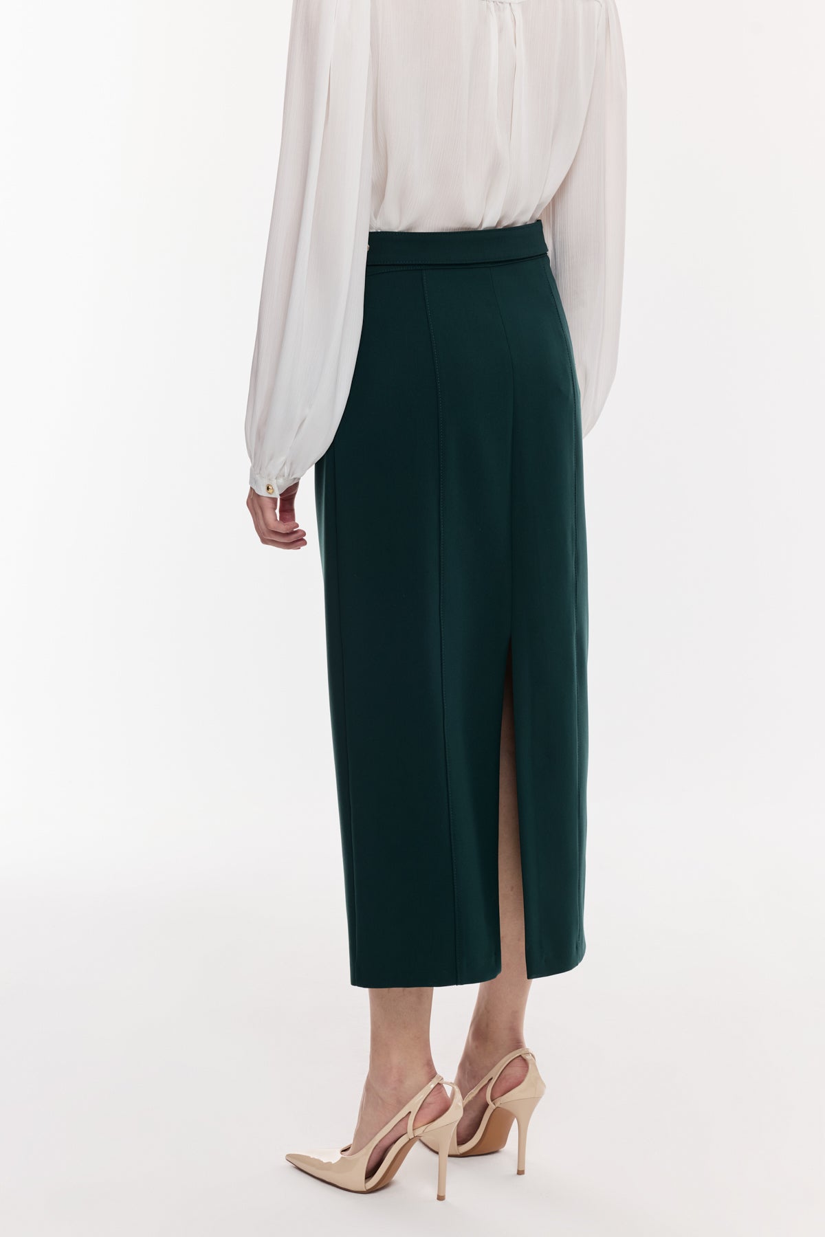 Kuşak Detaylı Kalem Etek