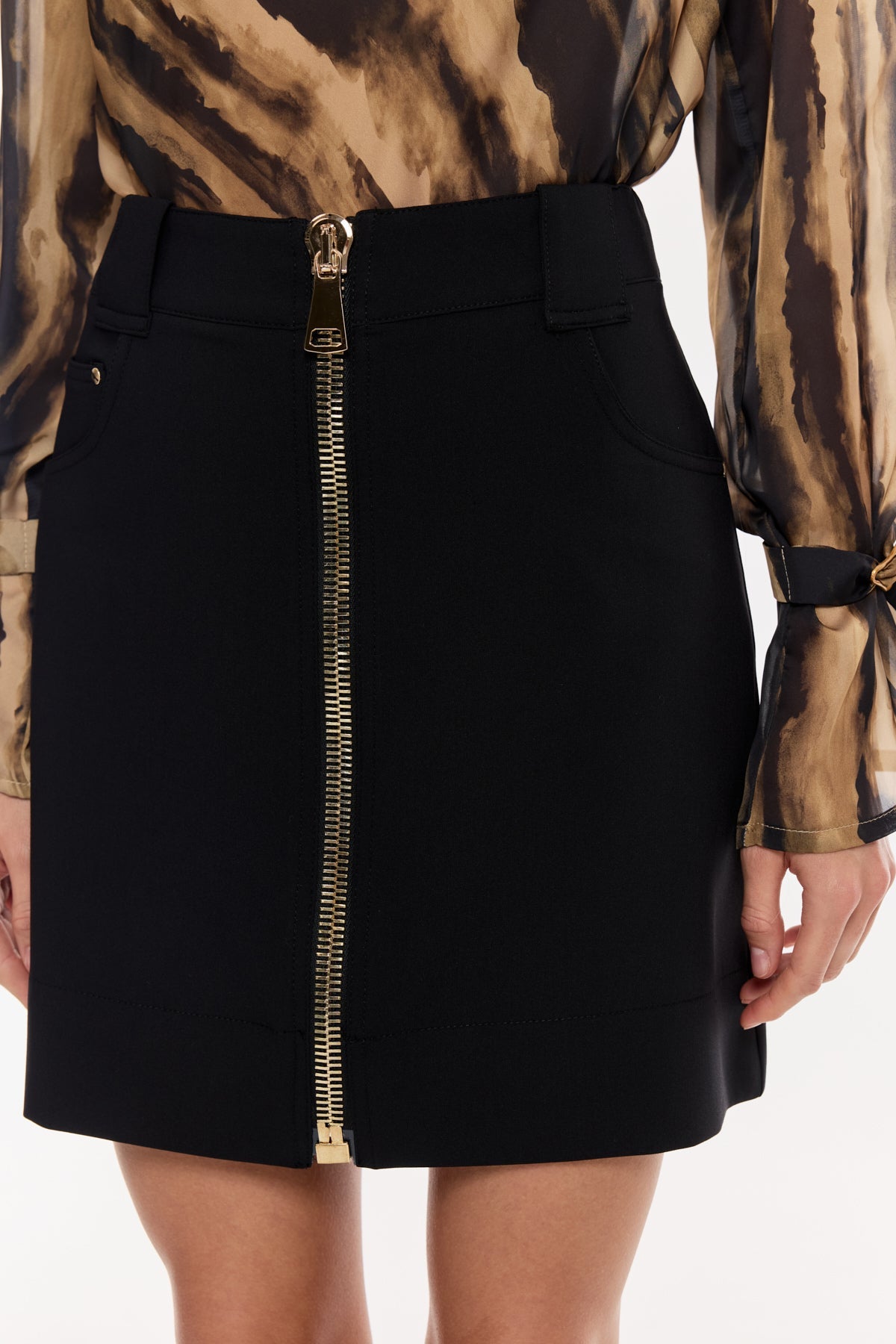 Fermuar Detaylı Mini Etek