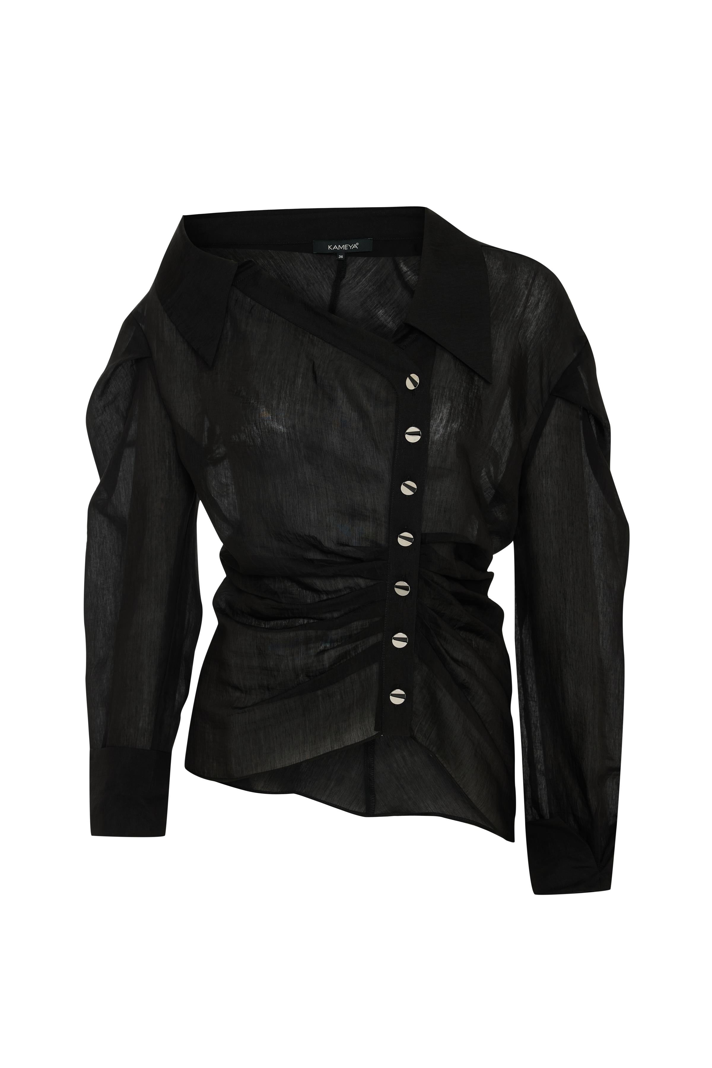 ASİMETRİK DÜĞMELİ BLUZ 26W10818