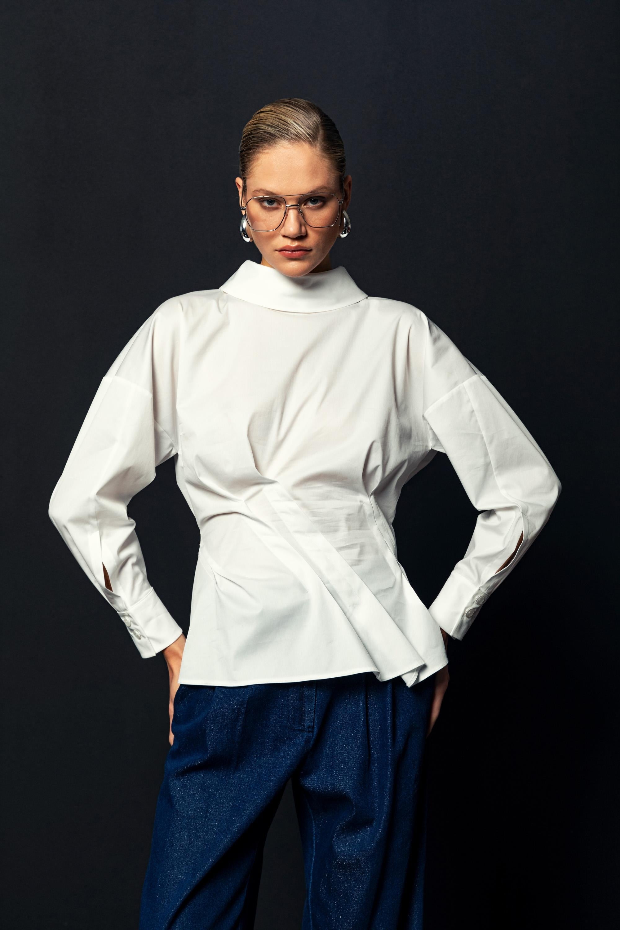 ASİMETRİK KESİM BLUZ 26W10804