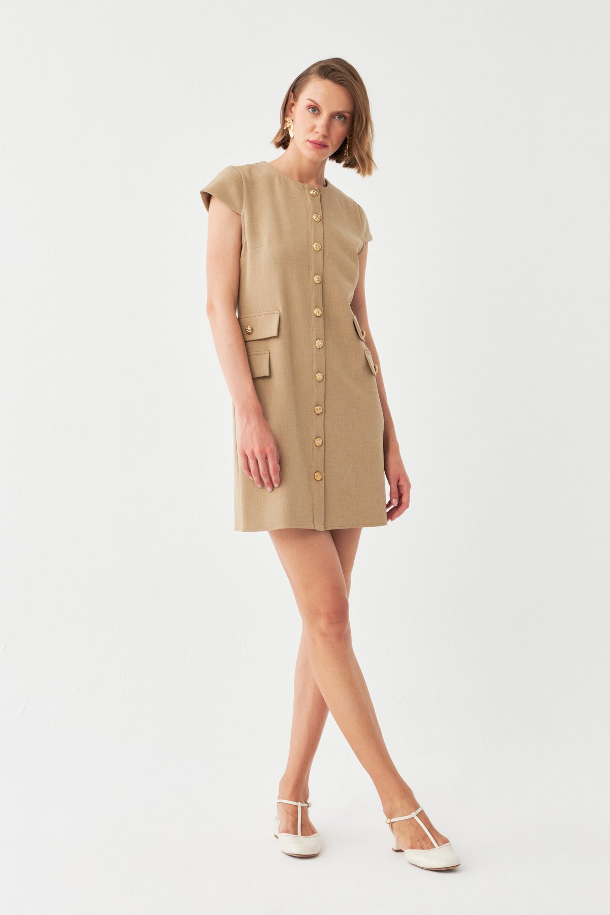 Bisiklet Yaka Mini Elbise