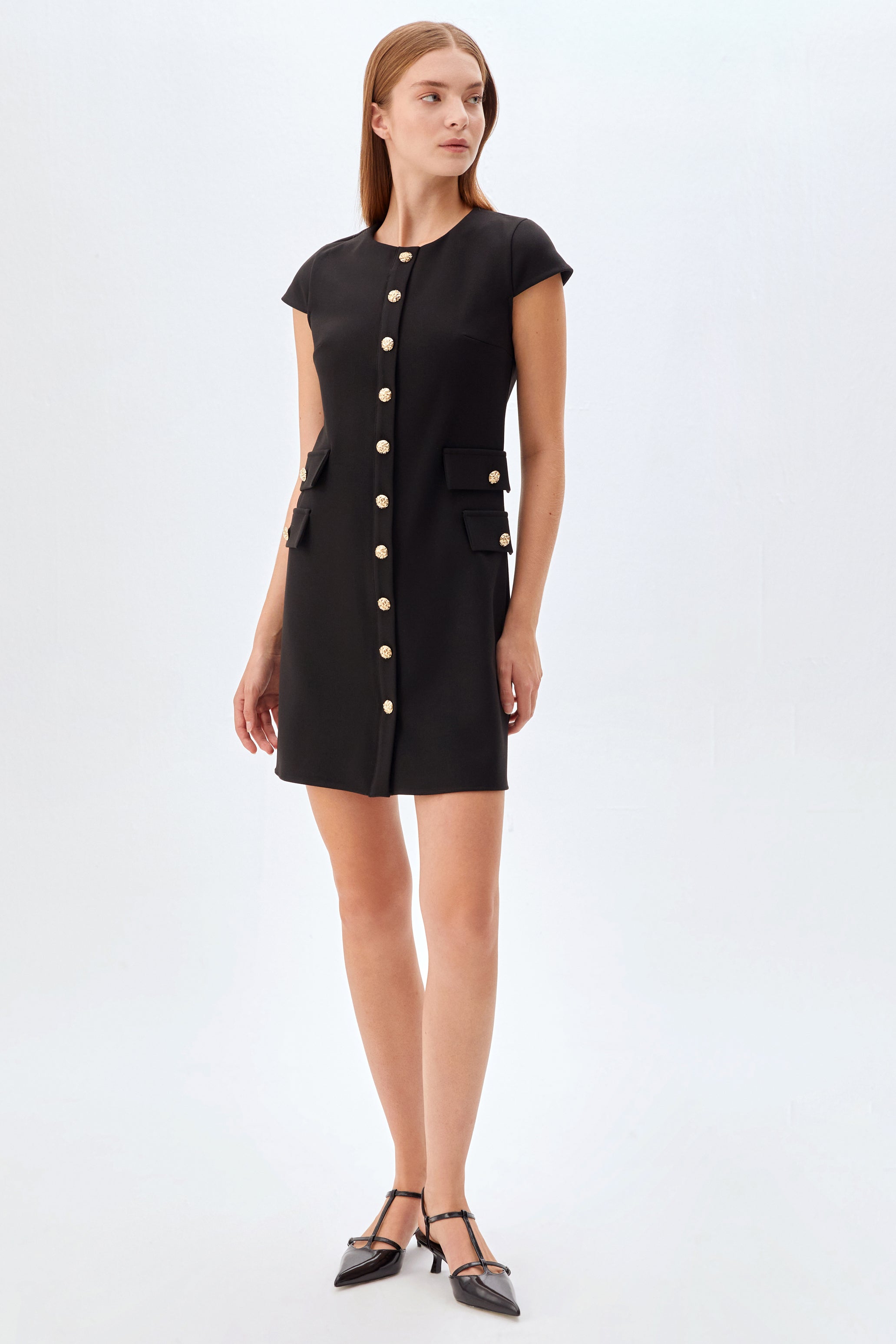 Bisiklet Yaka Mini Elbise