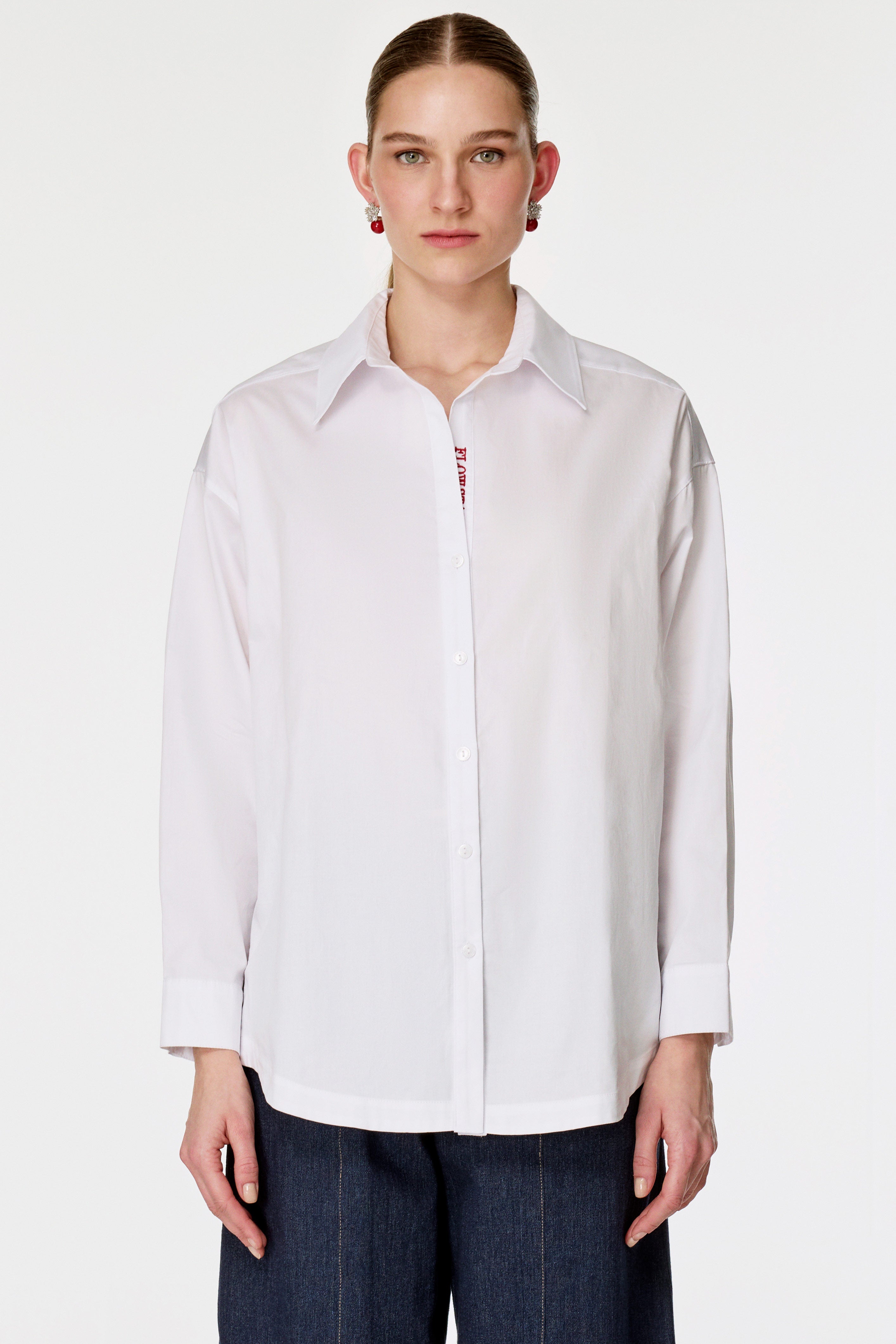 Nakış Detaylı Pamuk Gömlek