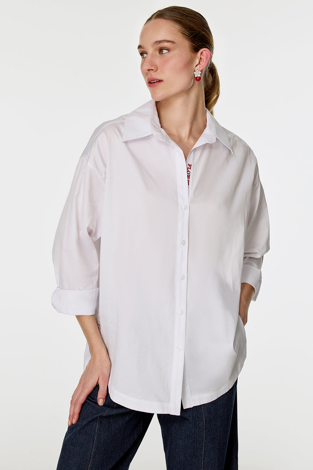 Nakış Detaylı Pamuk Gömlek