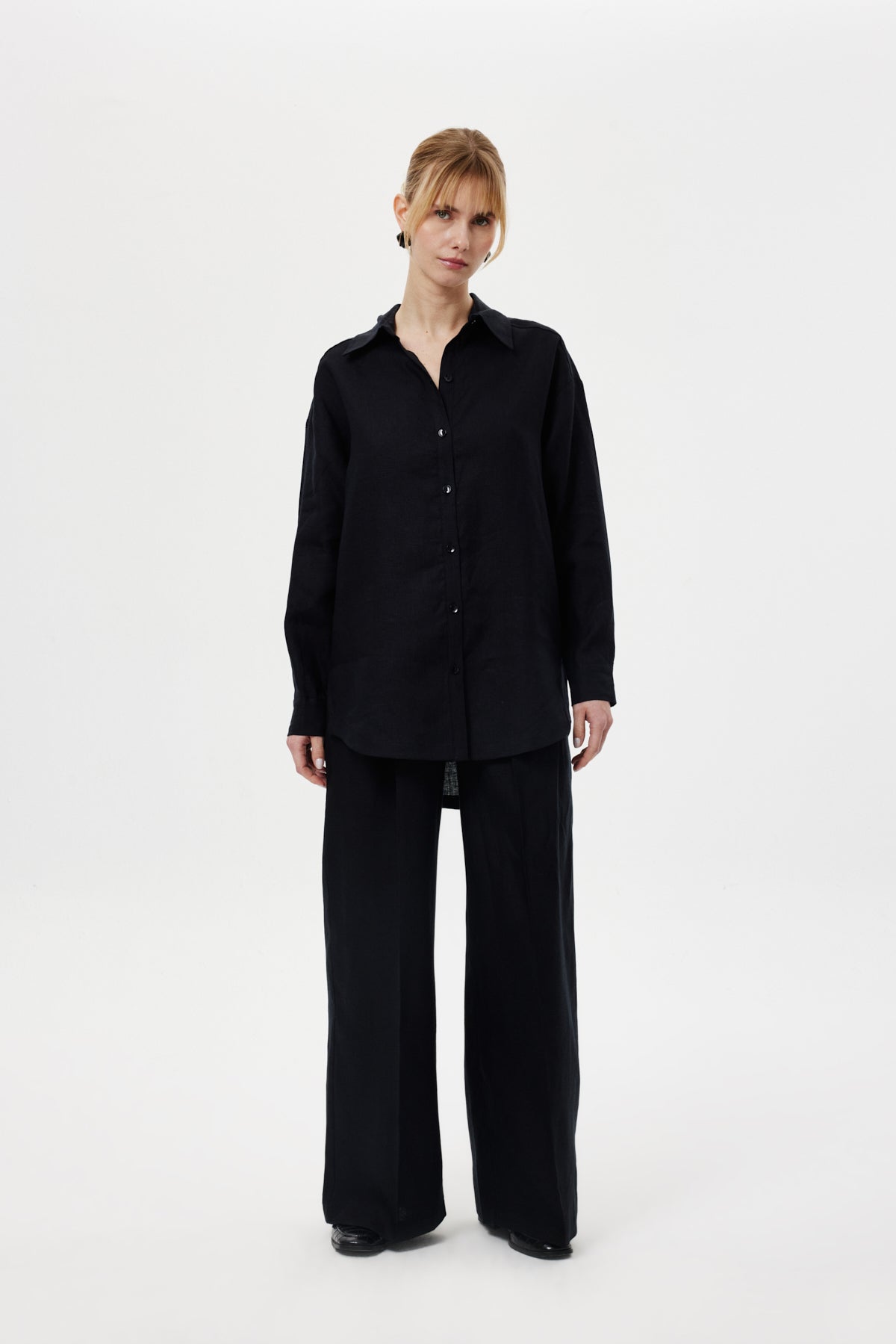 Dökümlü Keten Gömlek