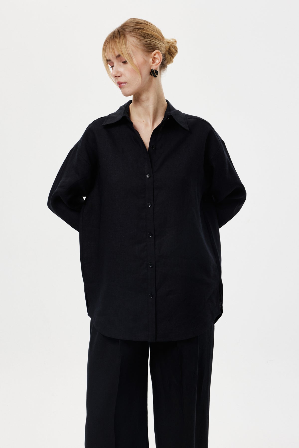 Dökümlü Keten Gömlek