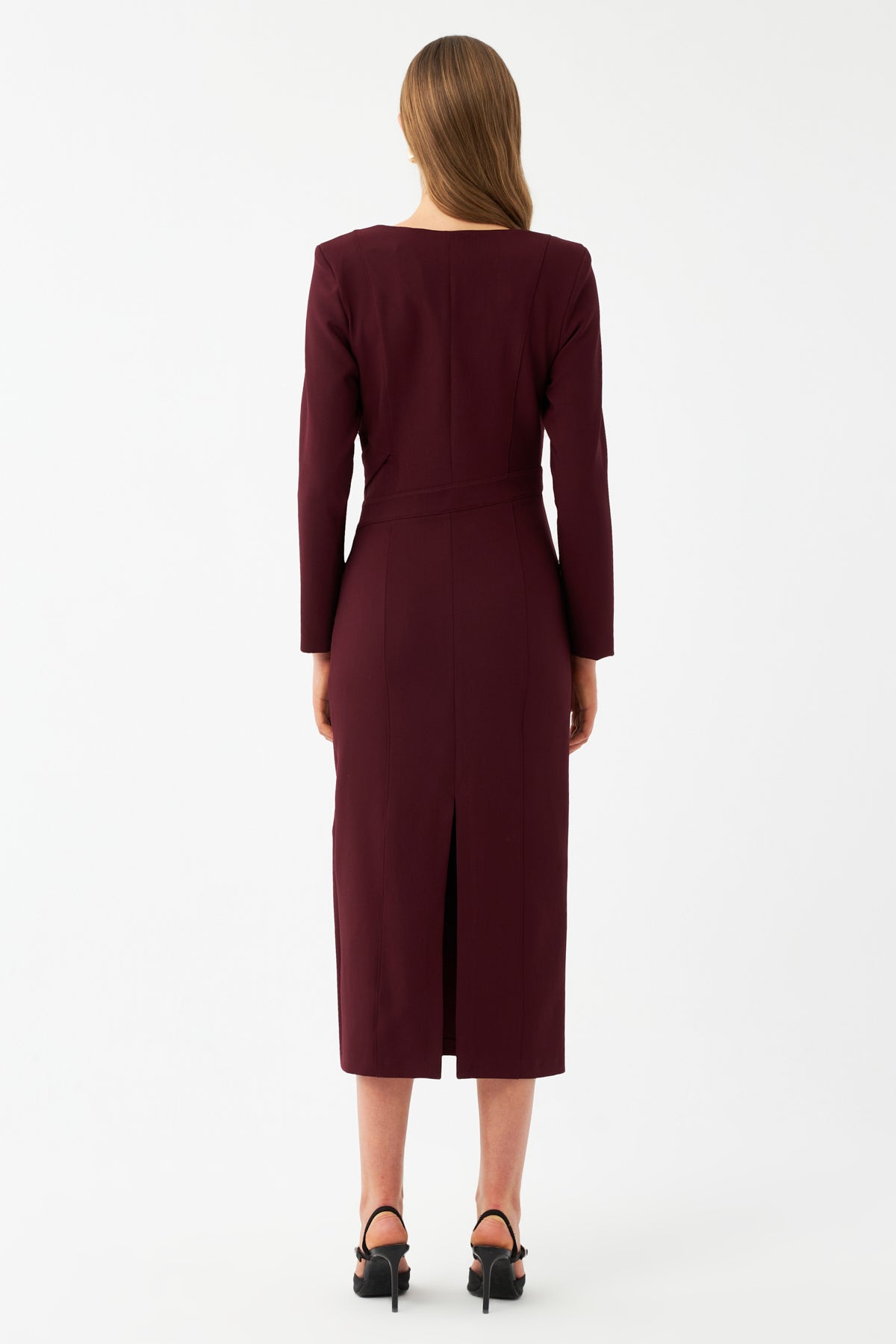 Kuşak Detaylı Maxi Elbise