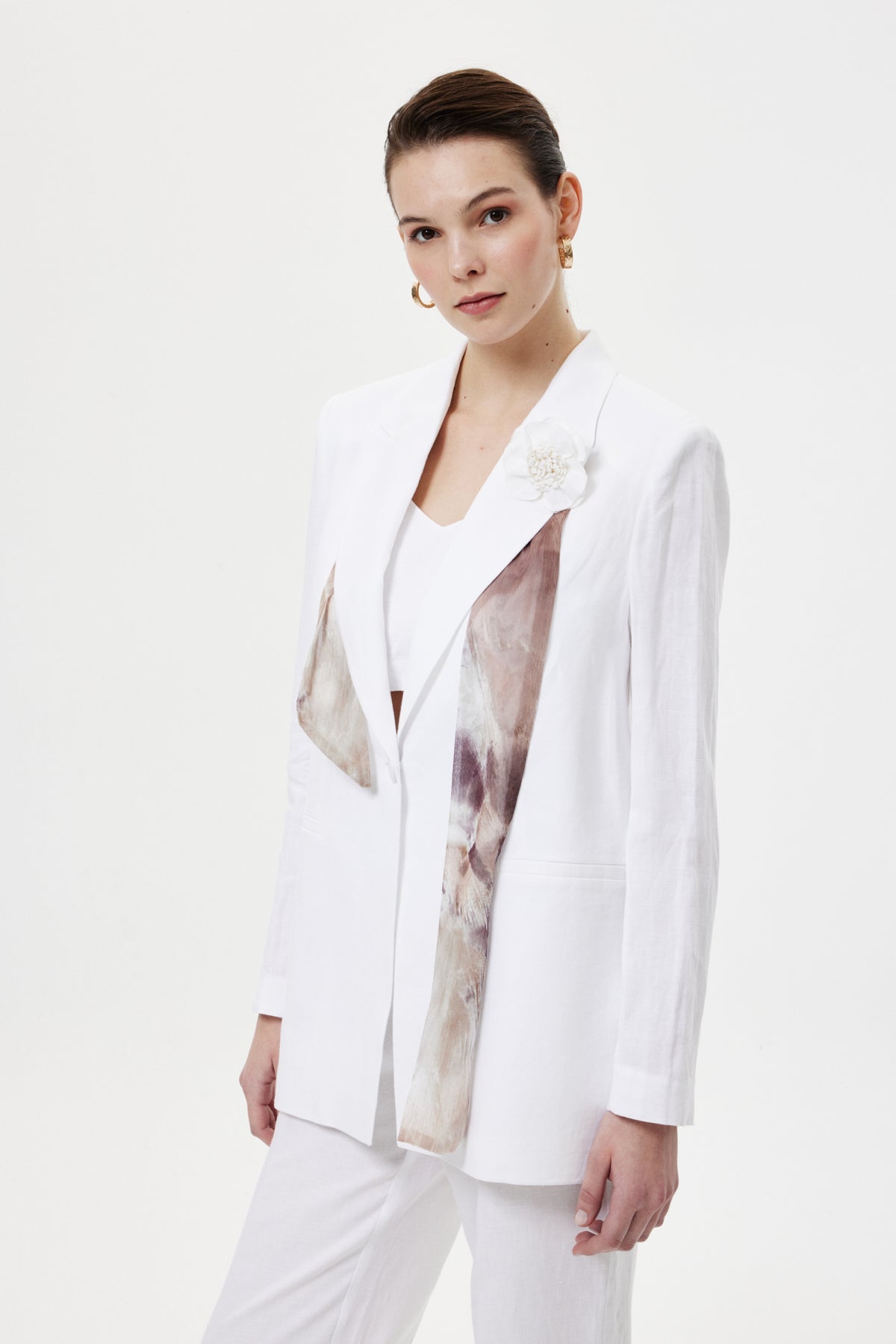 Fularlı Blazer Ceket