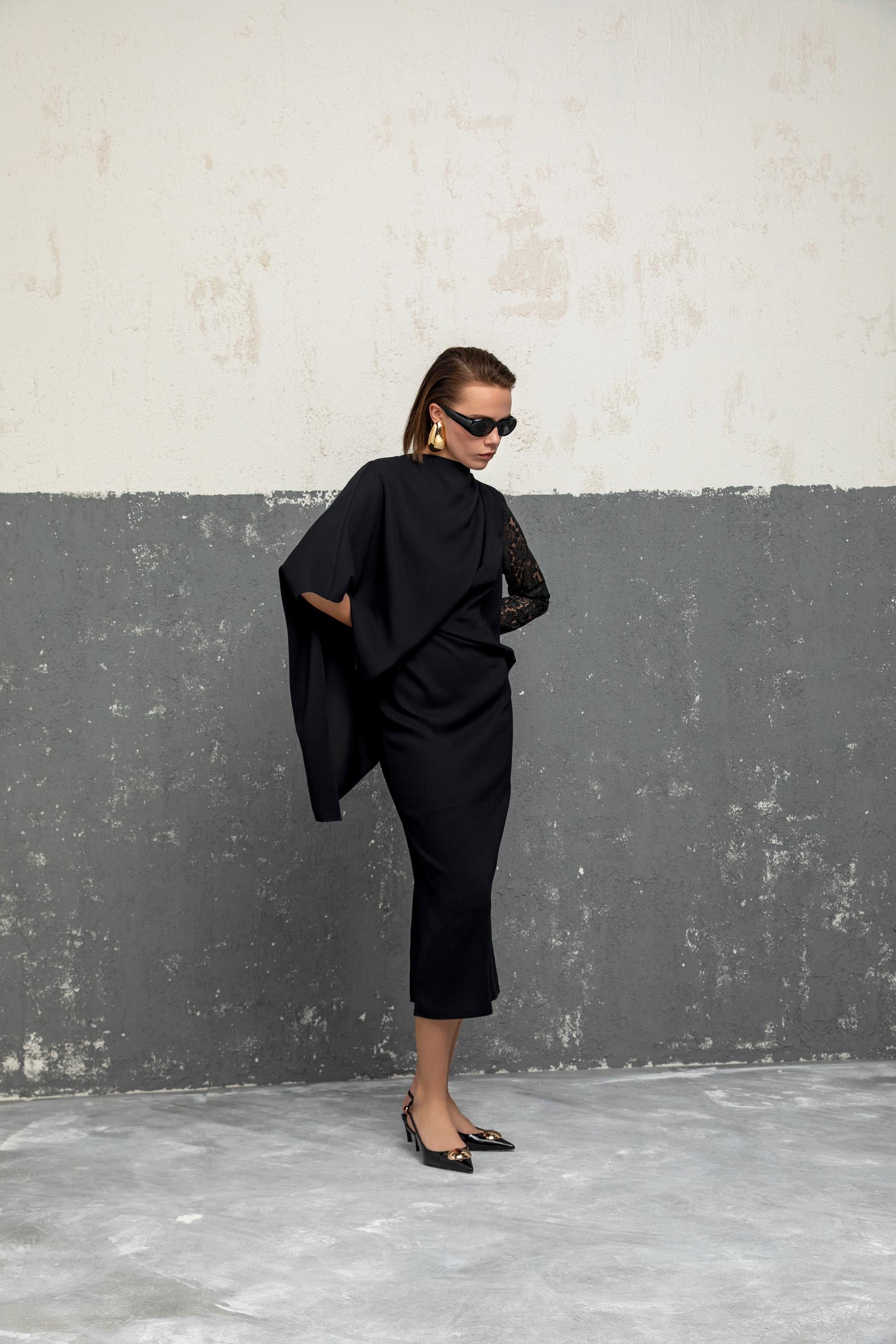 DANTEL KOL DETAYLI ELBİSE 26W40831