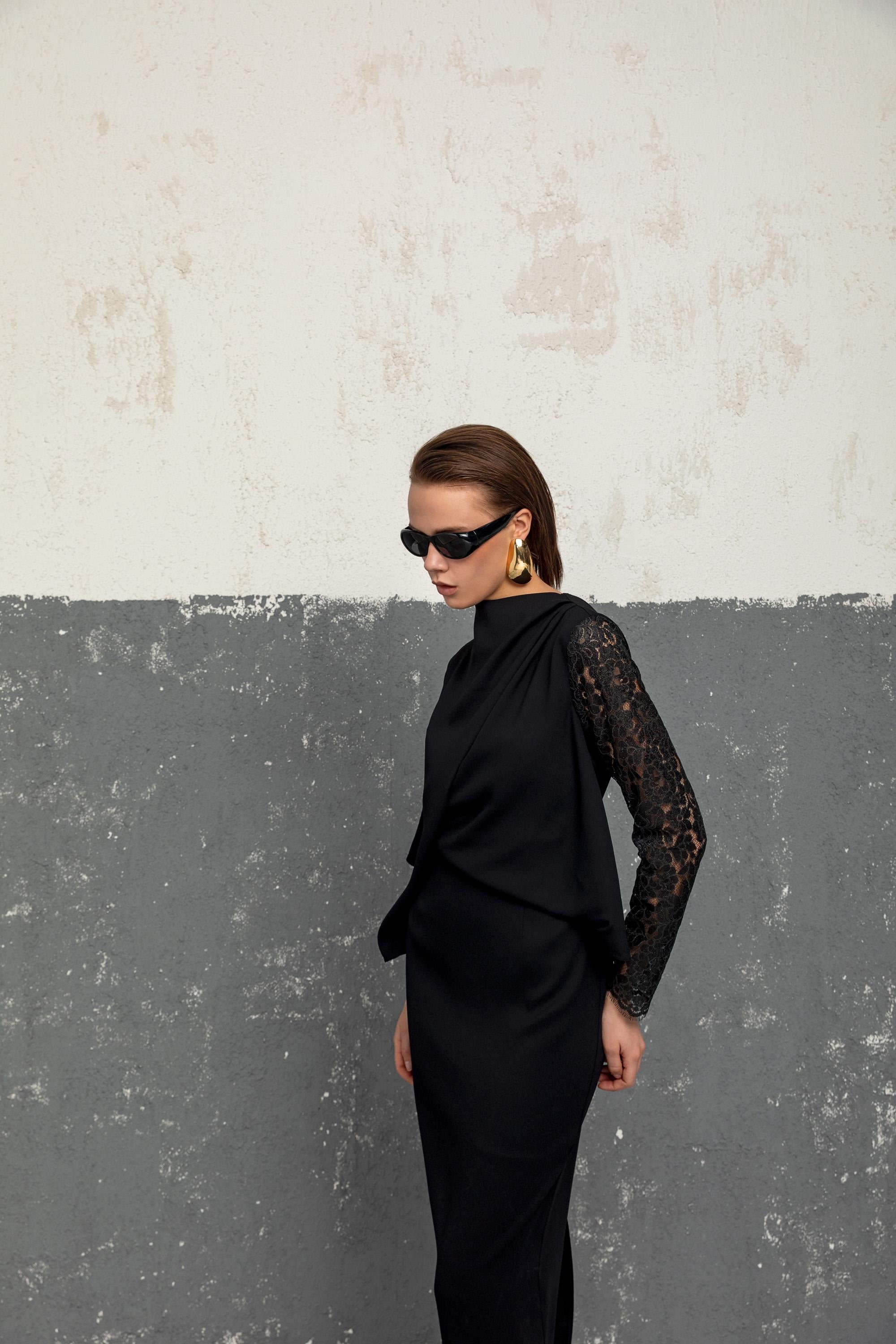 DANTEL KOL DETAYLI ELBİSE 26W40831