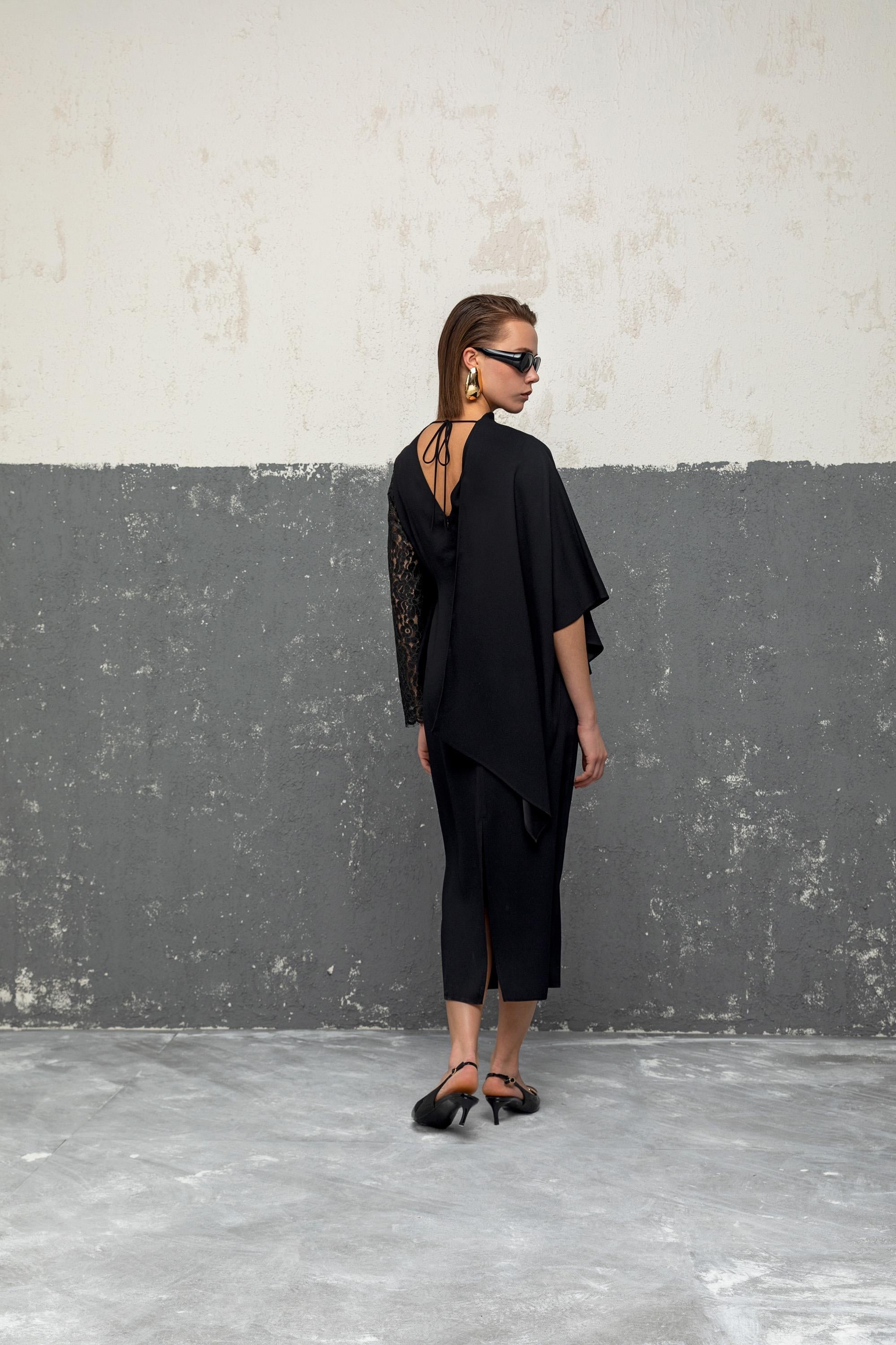 DANTEL KOL DETAYLI ELBİSE 26W40831