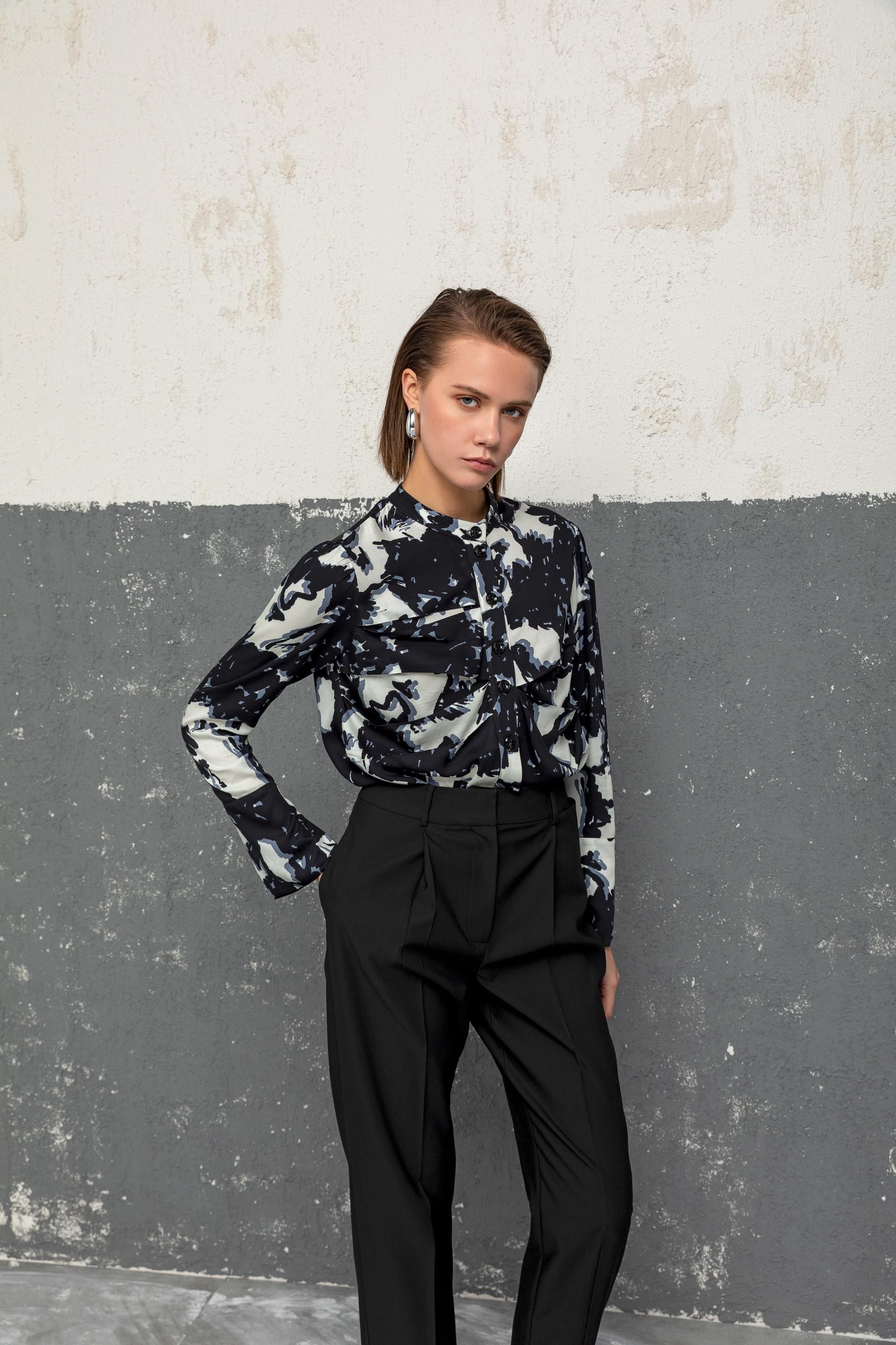 DESENLİ BLUZ 26W10859