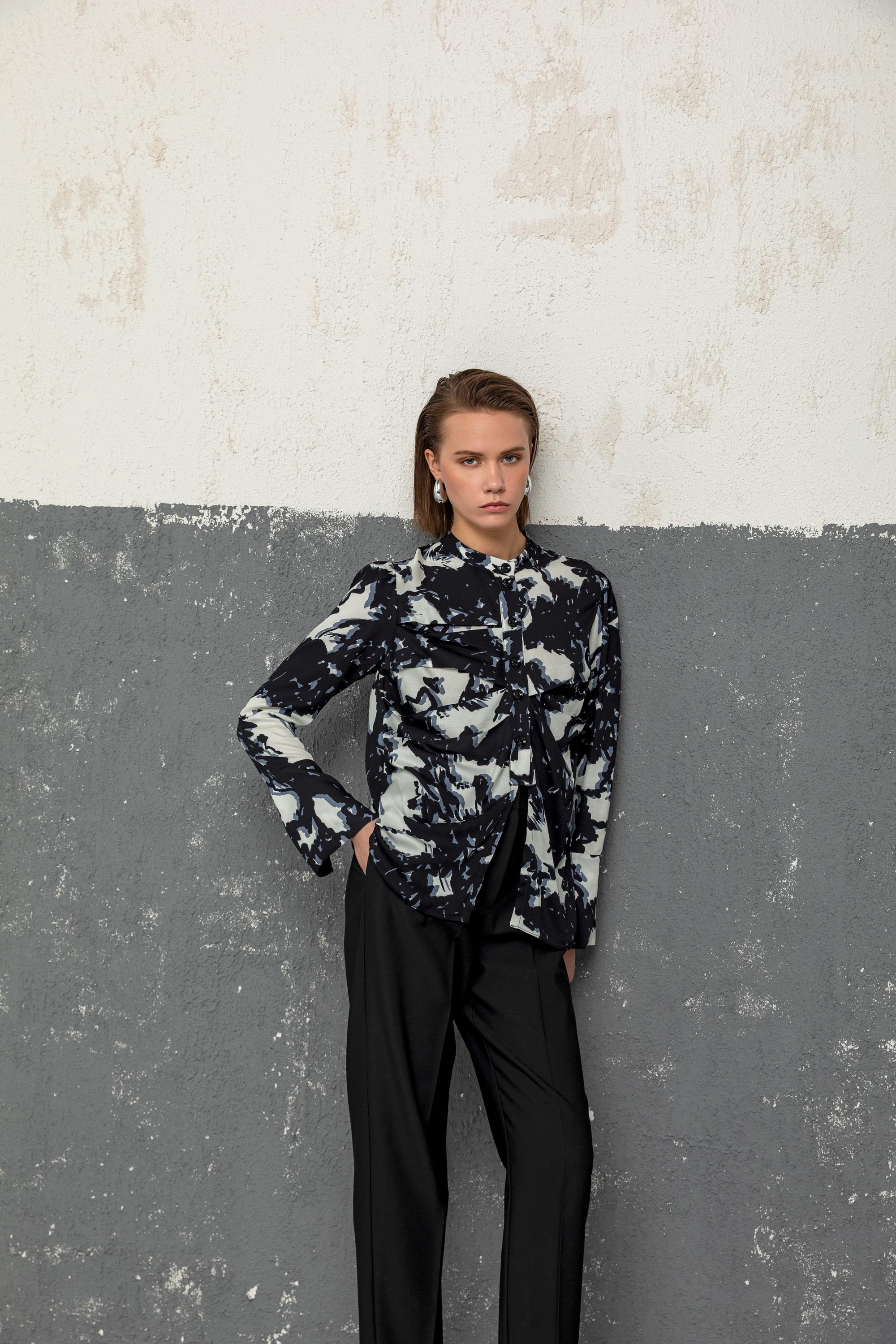 DESENLİ BLUZ 26W10859