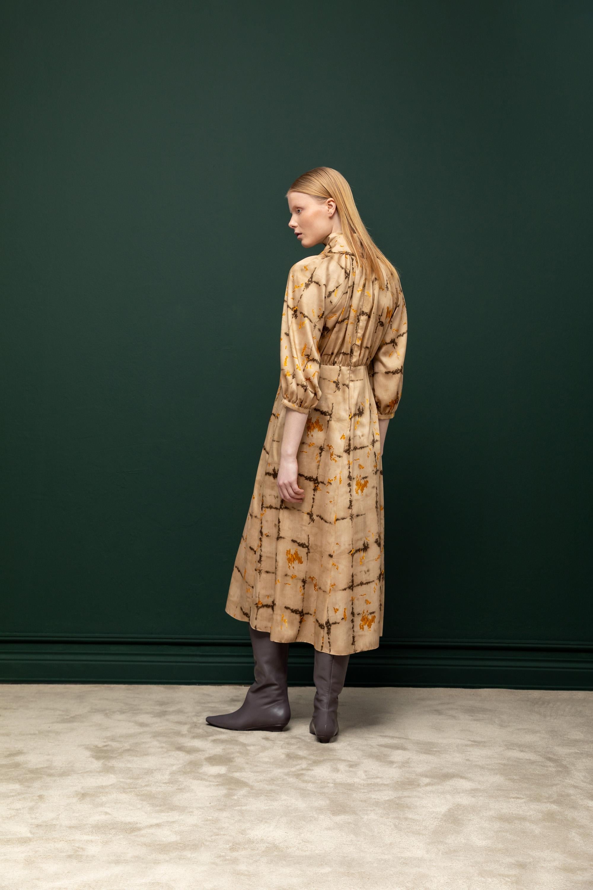 DESENLİ UZUN GÖMLEK ELBİSE 26W40847