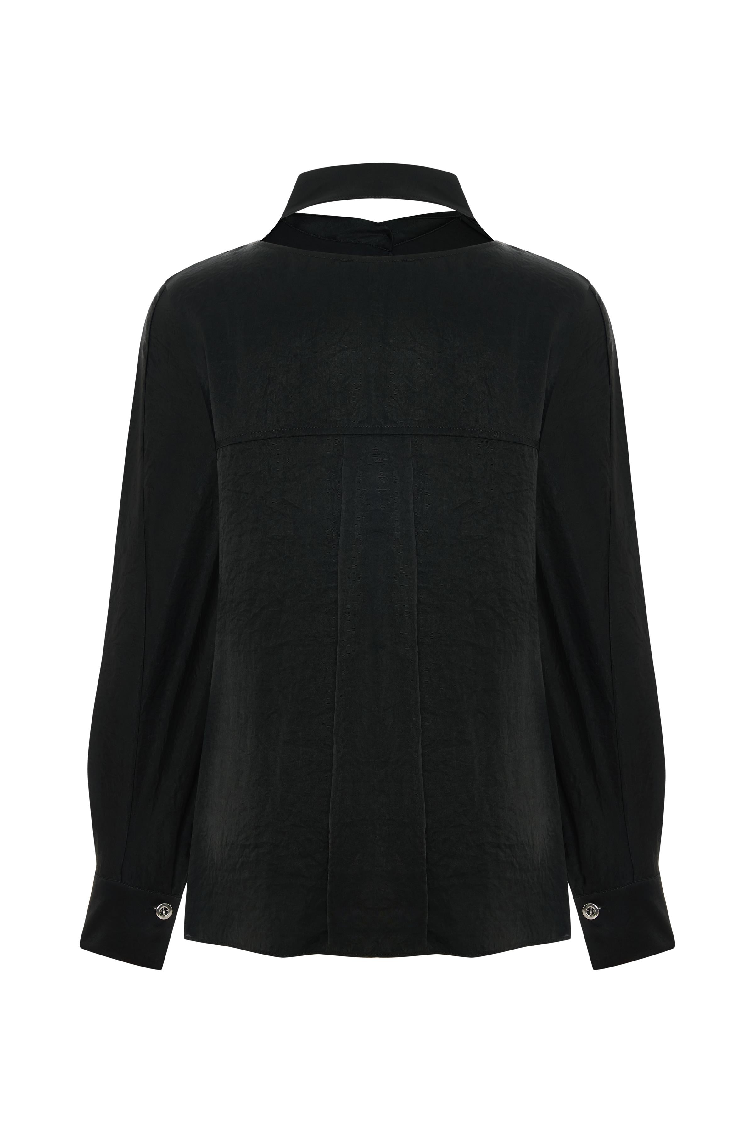 DRAPELİ YAKA BLUZ 26W10837