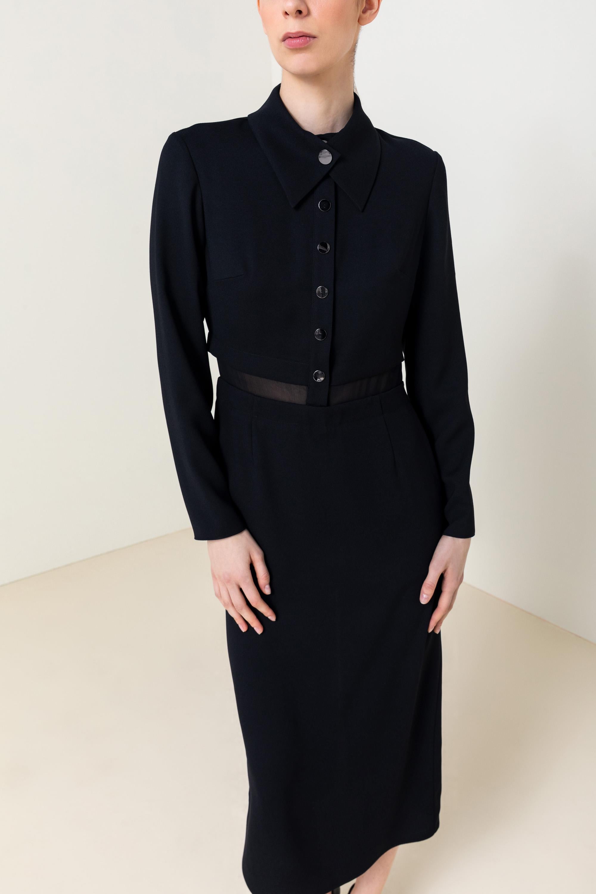 DÜĞMELİ UZUN ELBİSE 26W40803