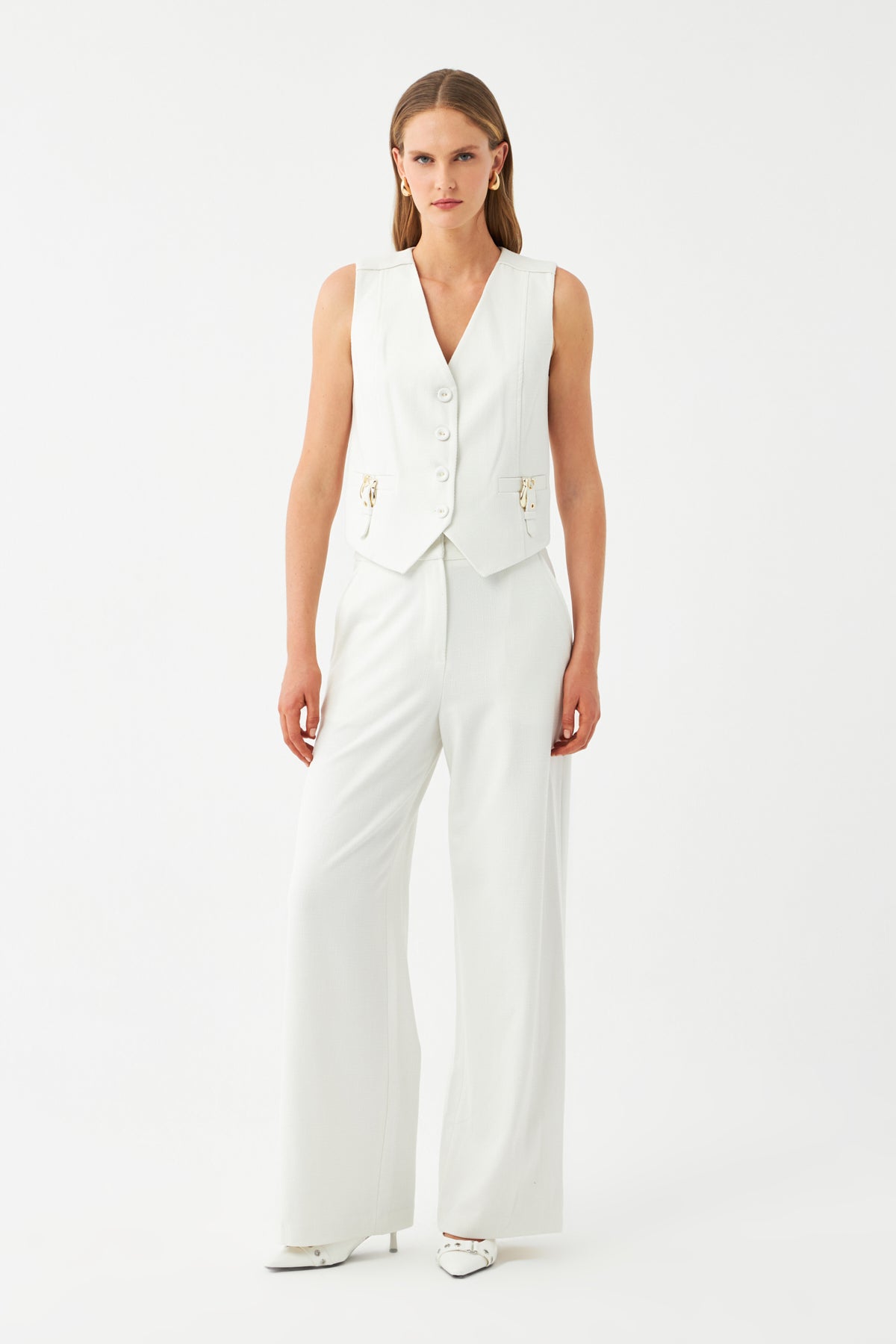 Yelek-Bol Paça Pantolon Takım