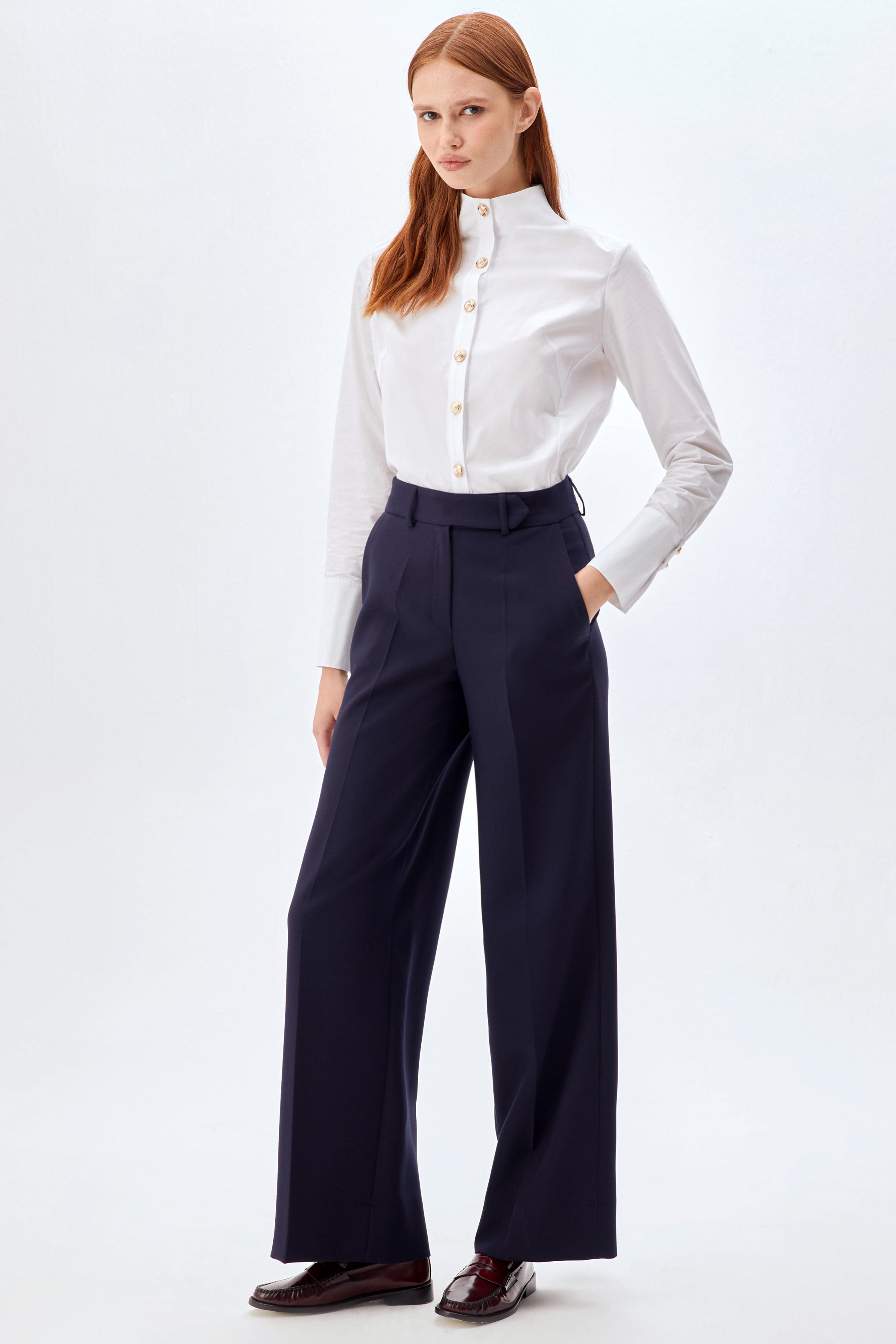 Geniş Paçalı Kadın Pantolon LACİVERT