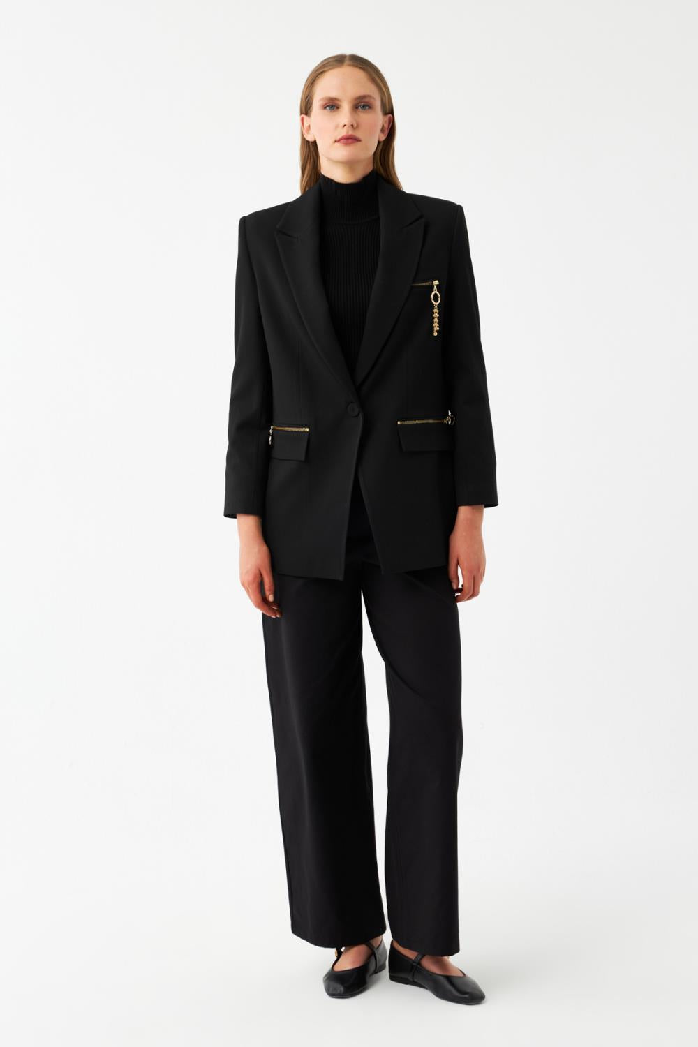 Aksesuarlı Oversize Blazer Ceket