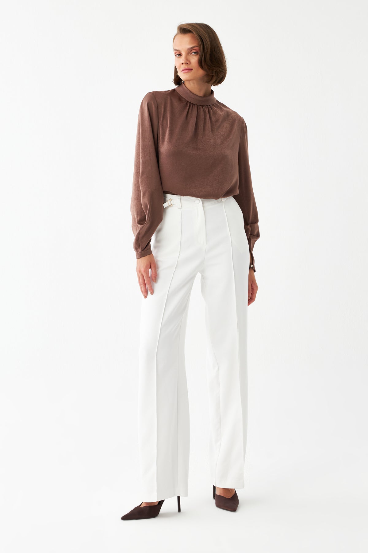 Yüksek Bel Geniş Paça Pantolon