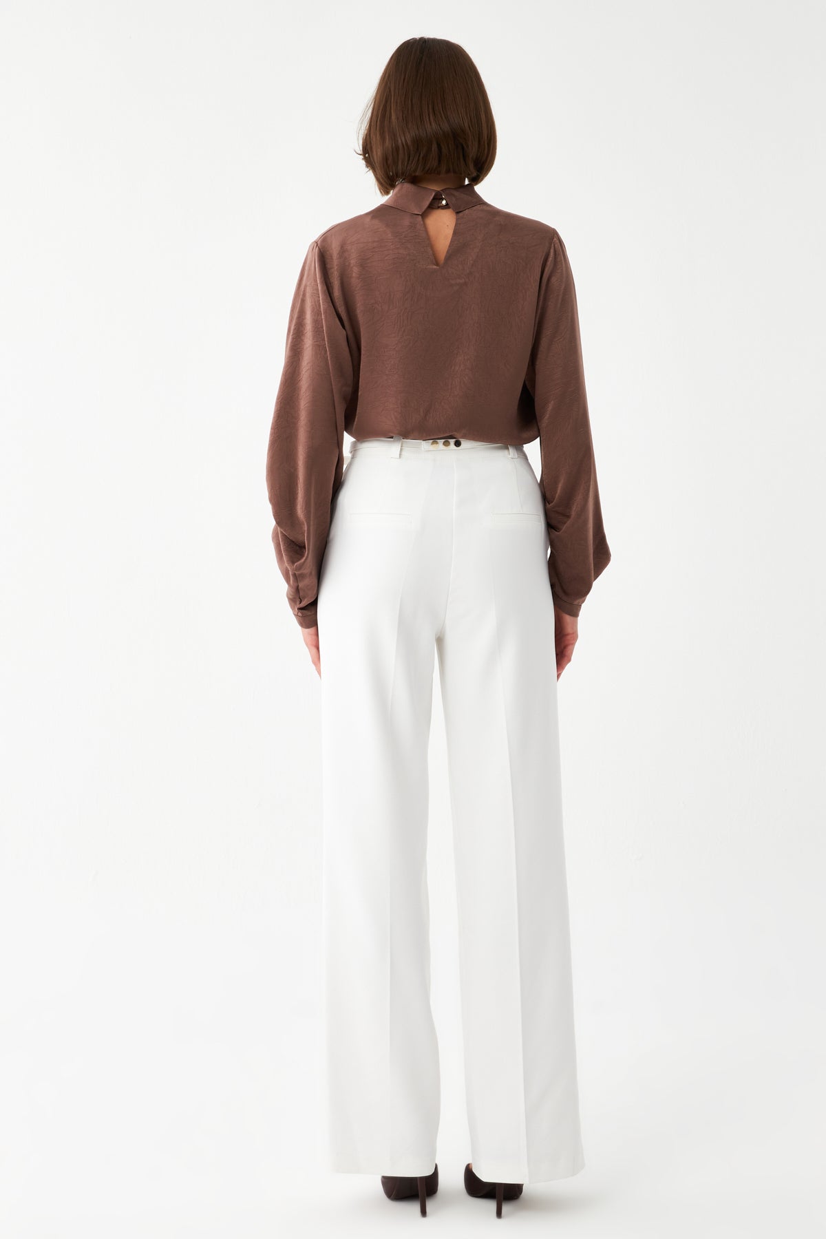 Yüksek Bel Geniş Paça Pantolon