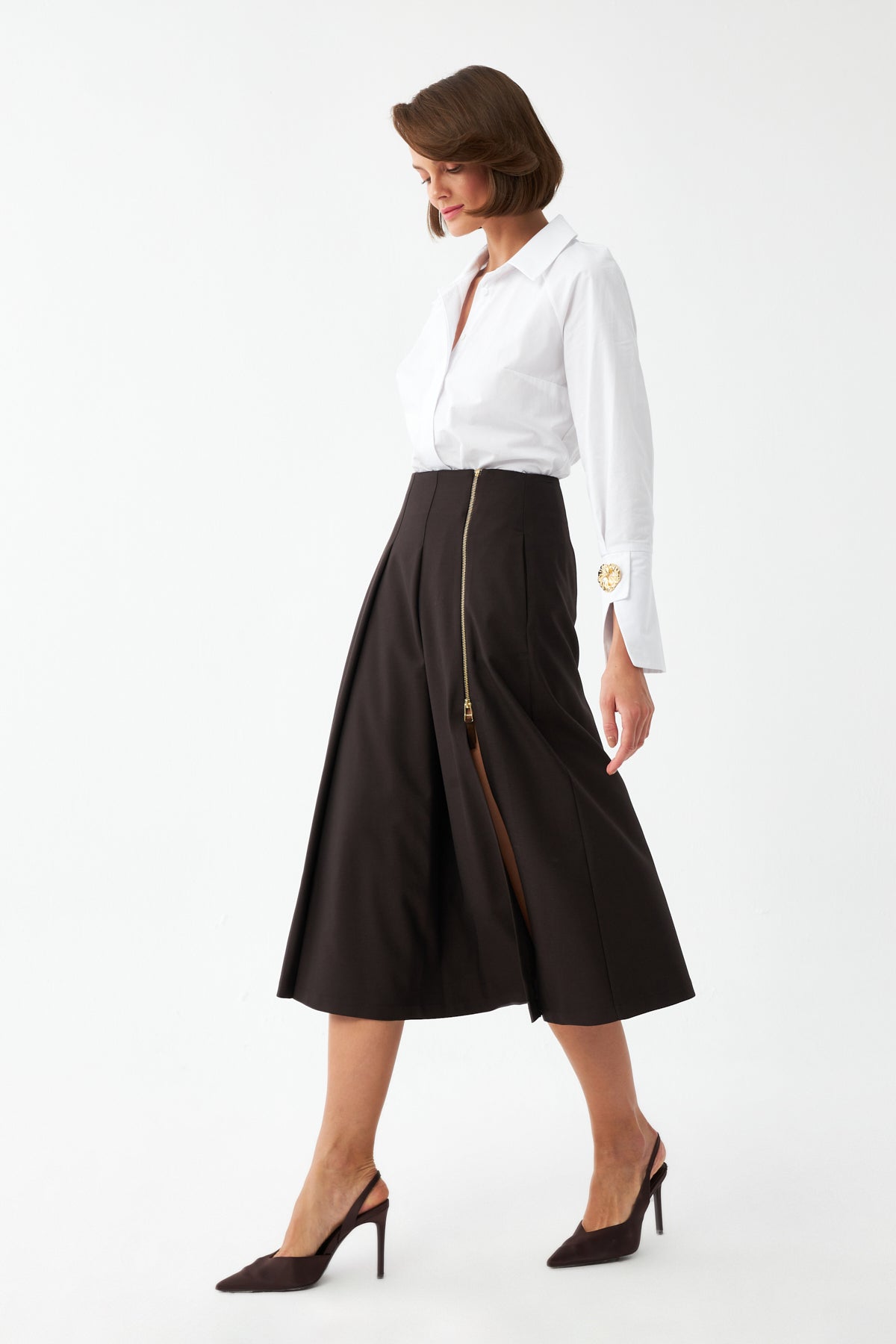 Geniş Kesim Midi Etek