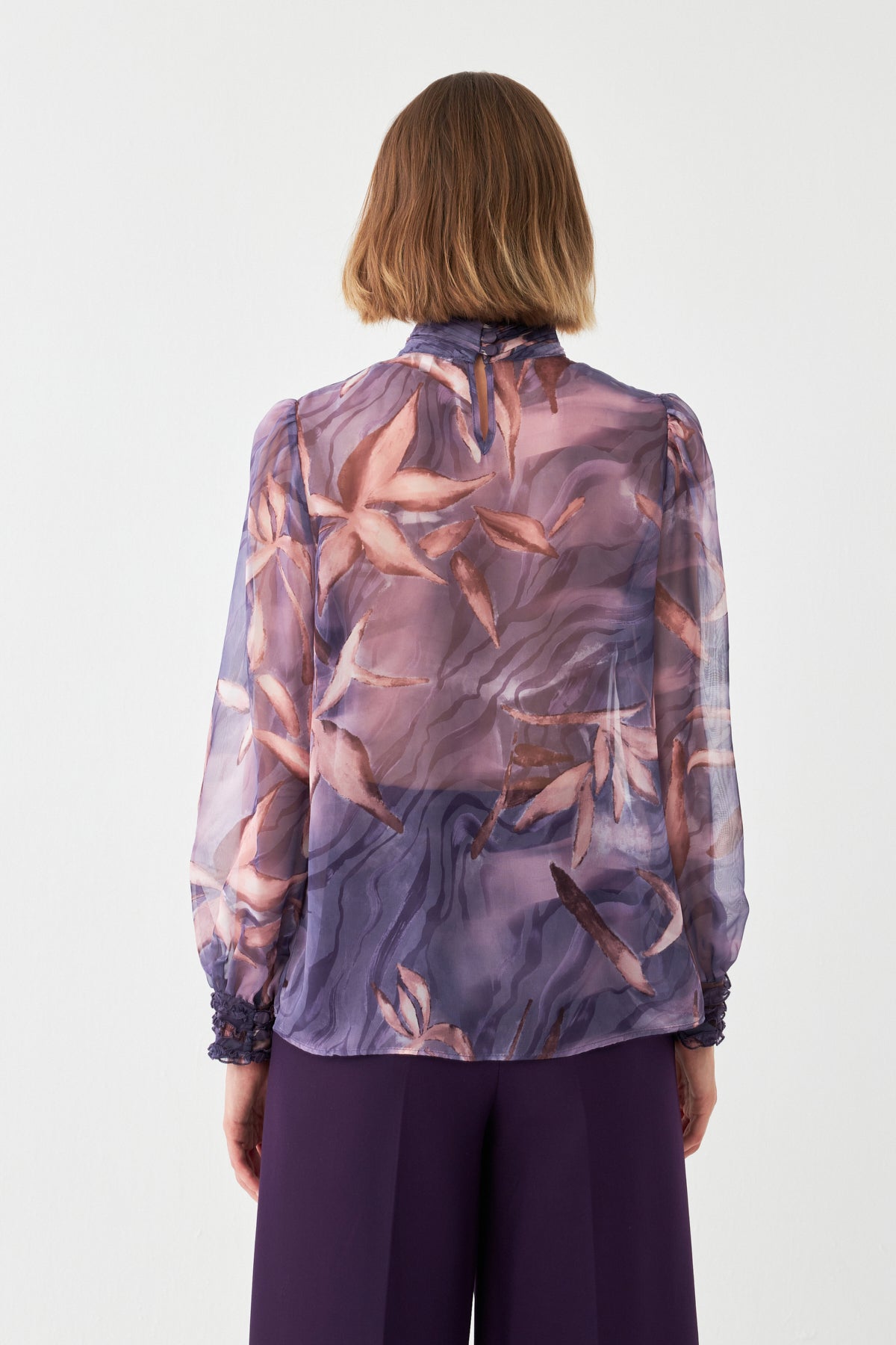 Şifon Fular Yaka Bluz