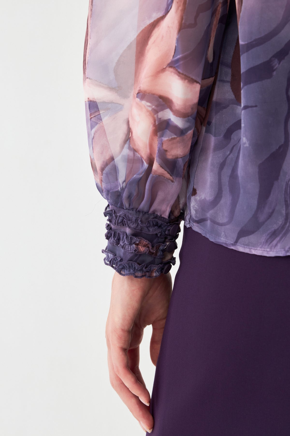 Şifon Fular Yaka Bluz