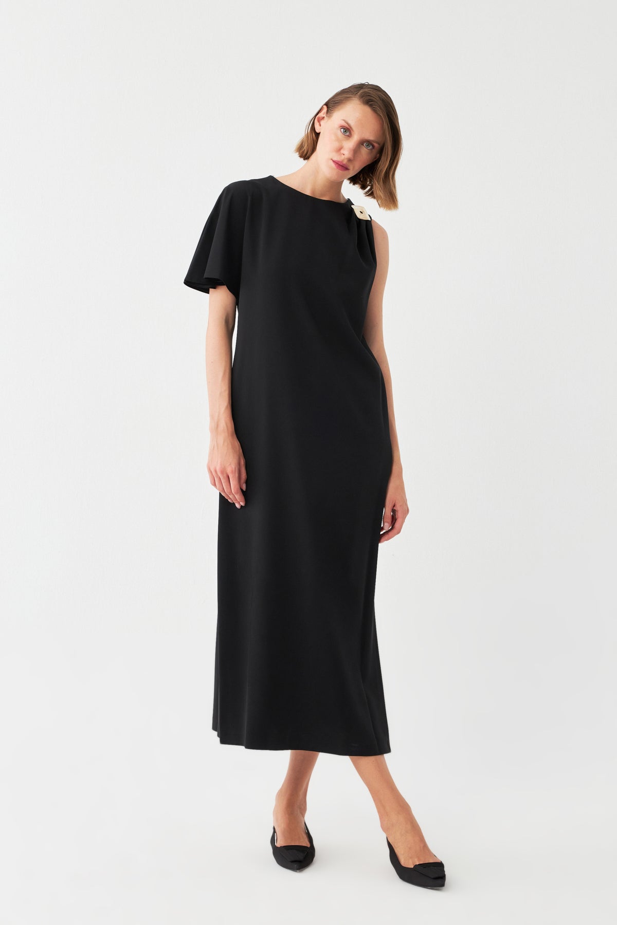 Tek Omuz Maxi Elbise