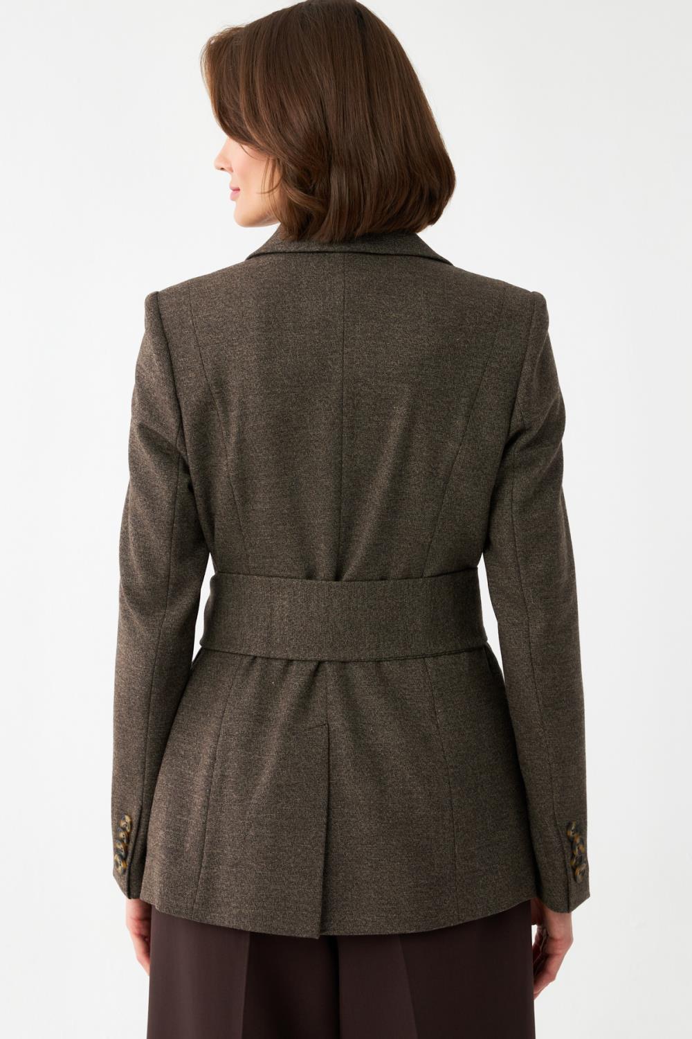 Kemerli Kruvaze Blazer Ceket