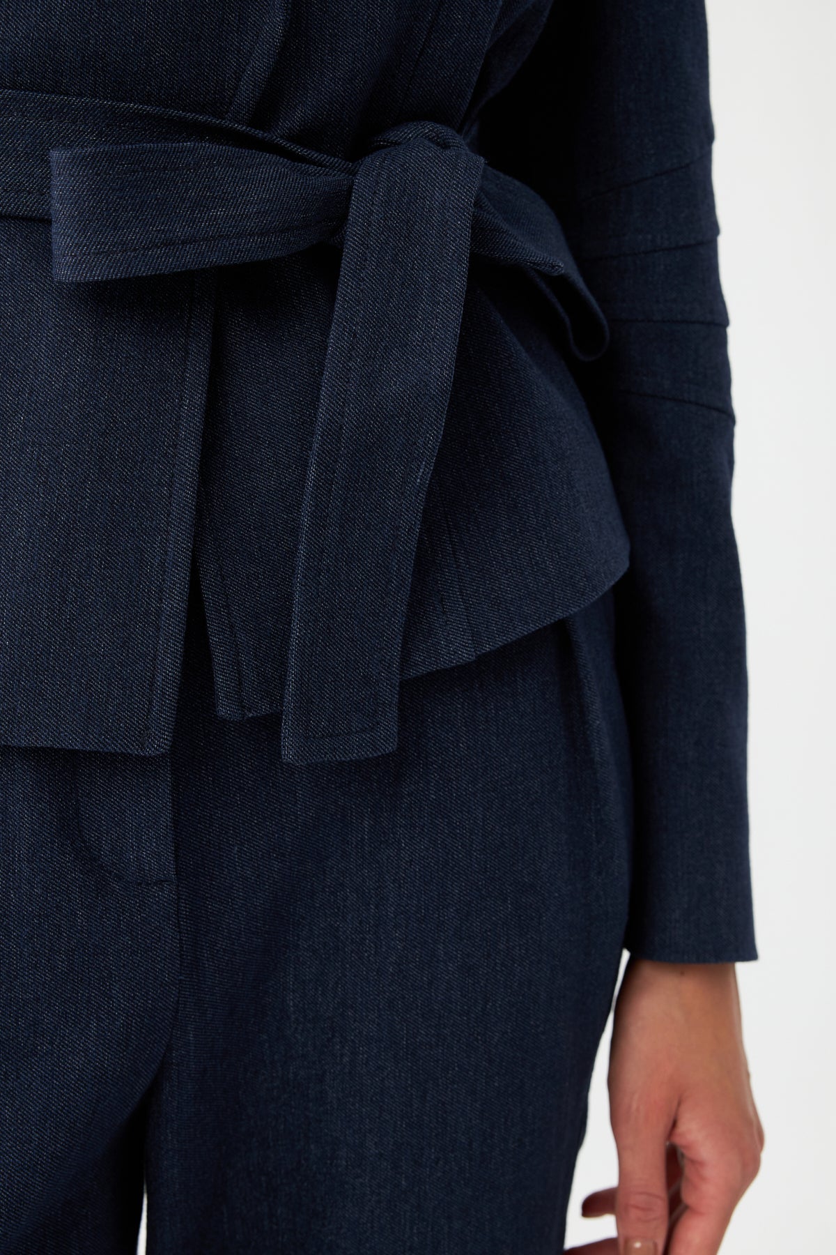 Kemerli Kruvaze Ceket