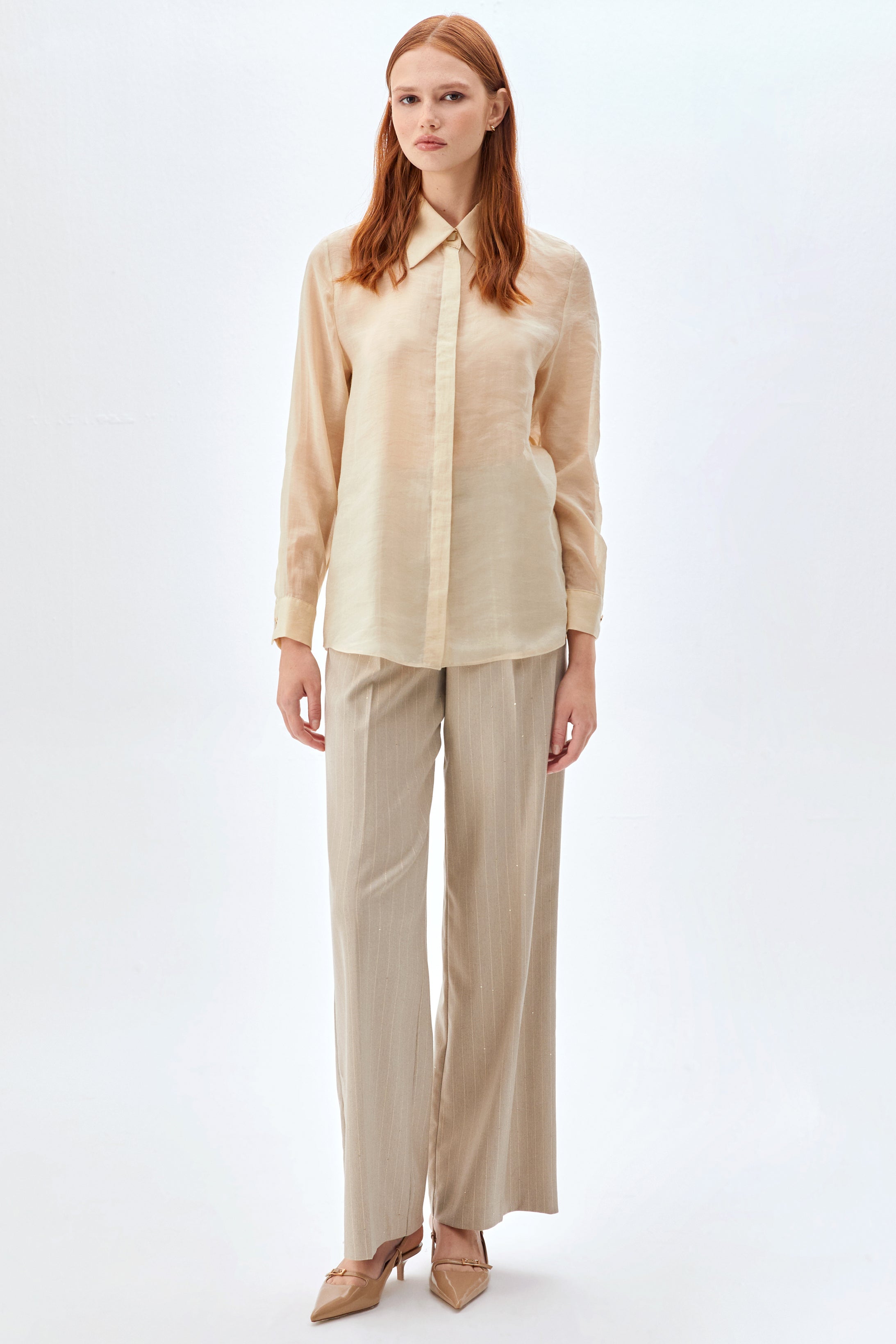 Klasik Gizli Pat Kapama Gömlek