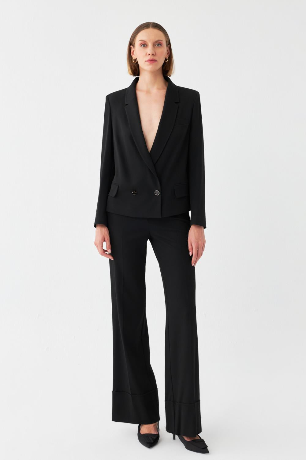 V Yaka Blazer Ceket