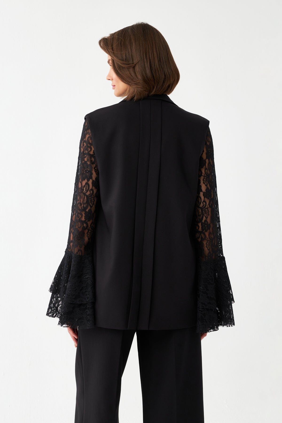 Kolsuz Siyah Blazer Yelek