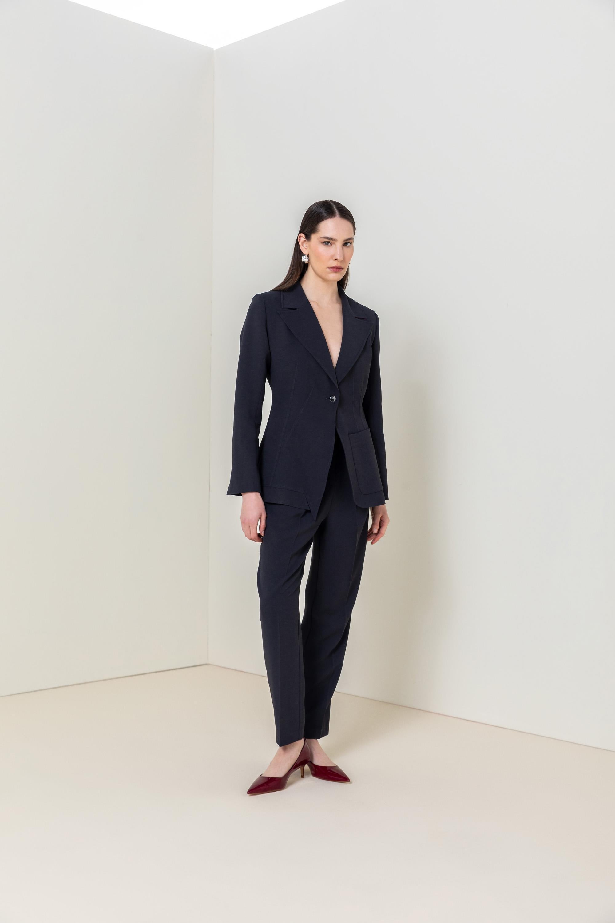 KONTRAST YAKALI ASİMETRİK BLAZER 26W50816