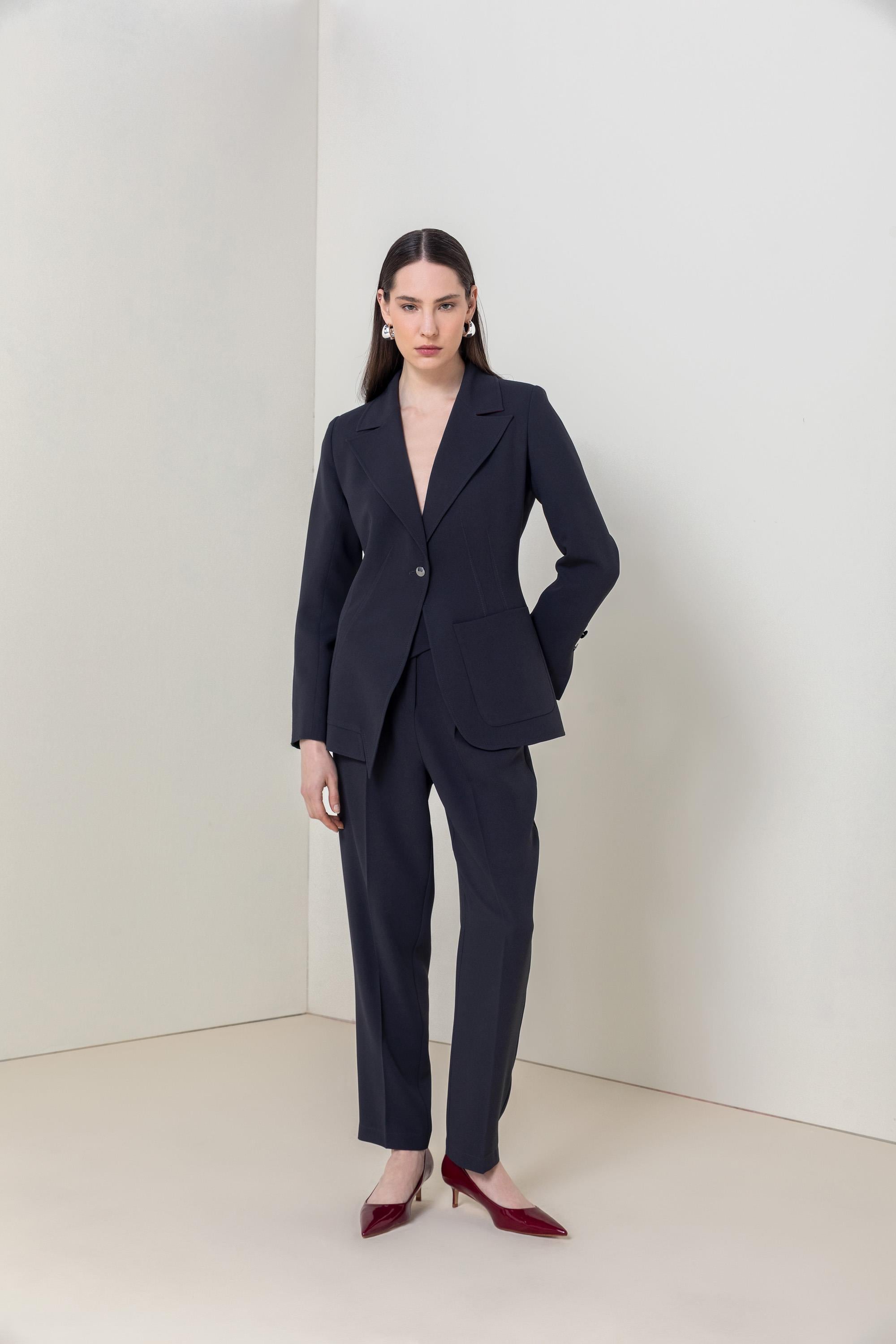 KONTRAST YAKALI ASİMETRİK BLAZER 26W50816