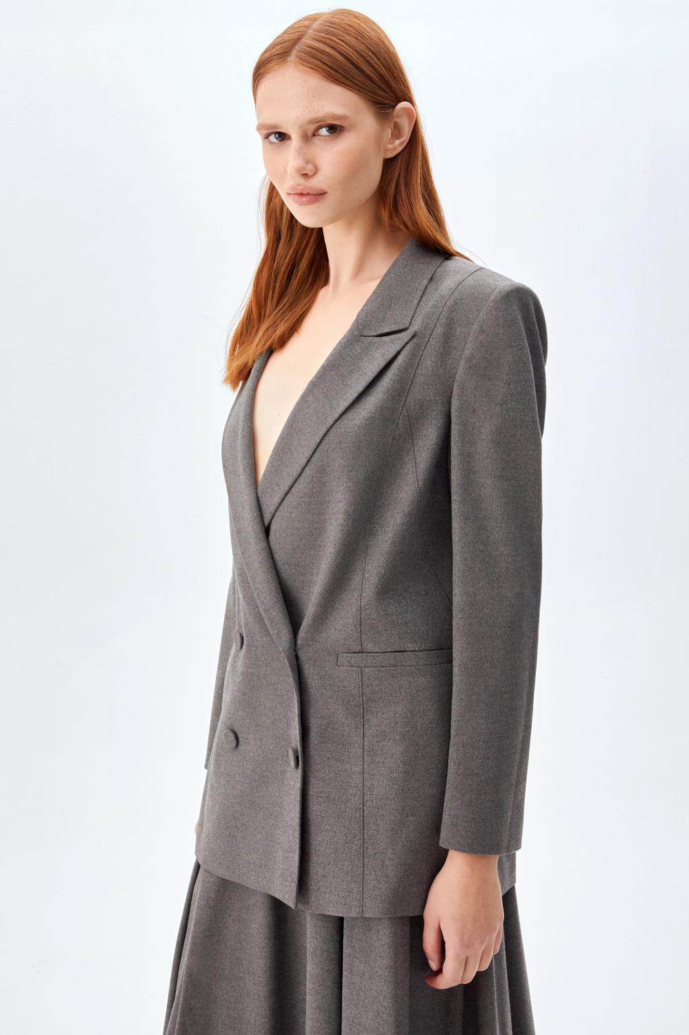 Kruvaze Ceket ANTRASİT