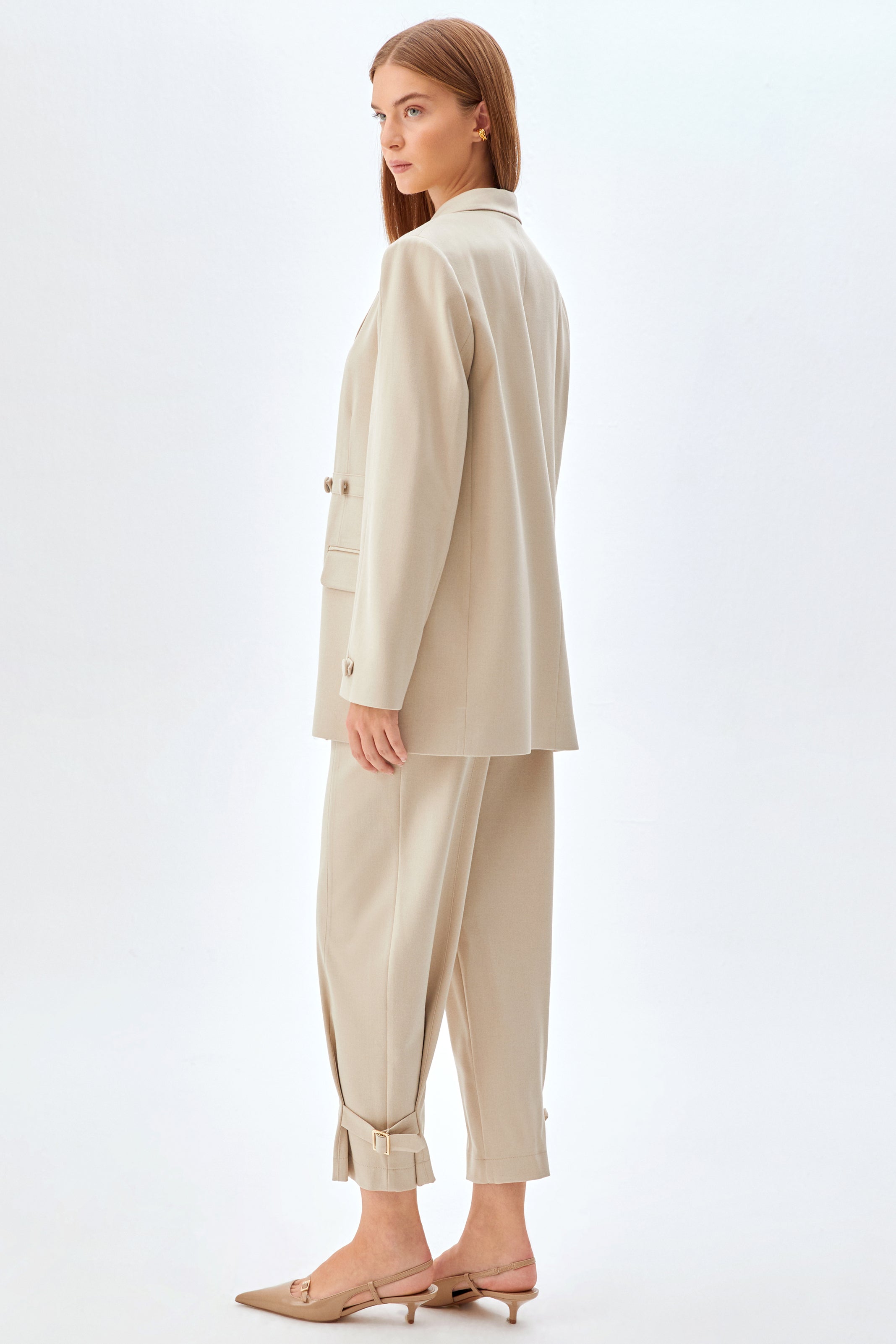 Düğme Mixli Blazer Ceket BEJ