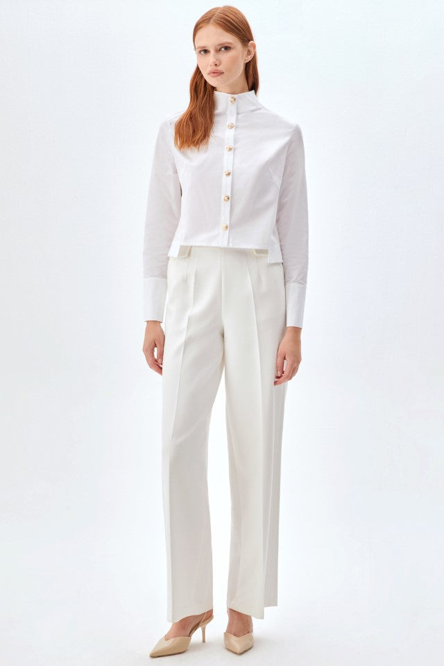 Leg-Fit Bel Detaylı Pantolon