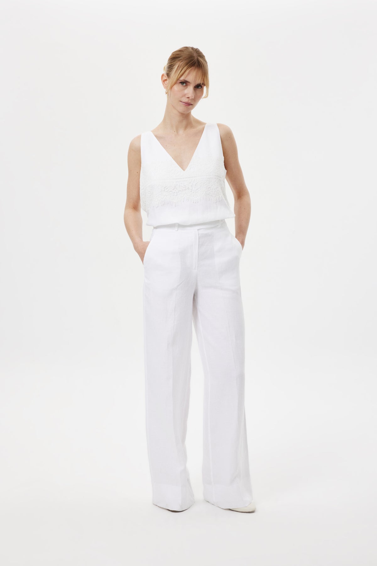 Loose-Fit Keten Pantolon