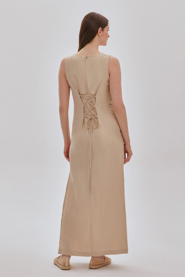 Midi Elbise Bej
