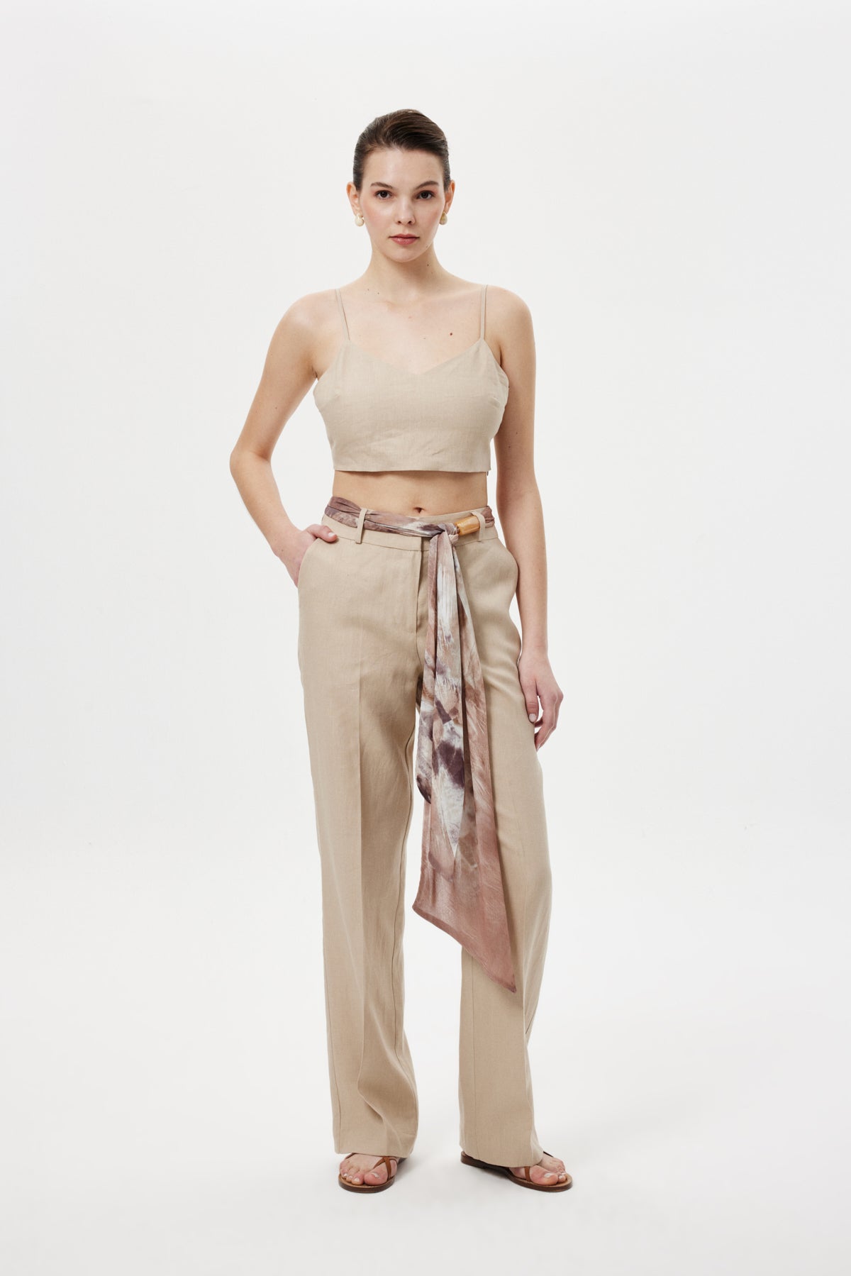 Straıght Kuşaklı Pantolon BEJ