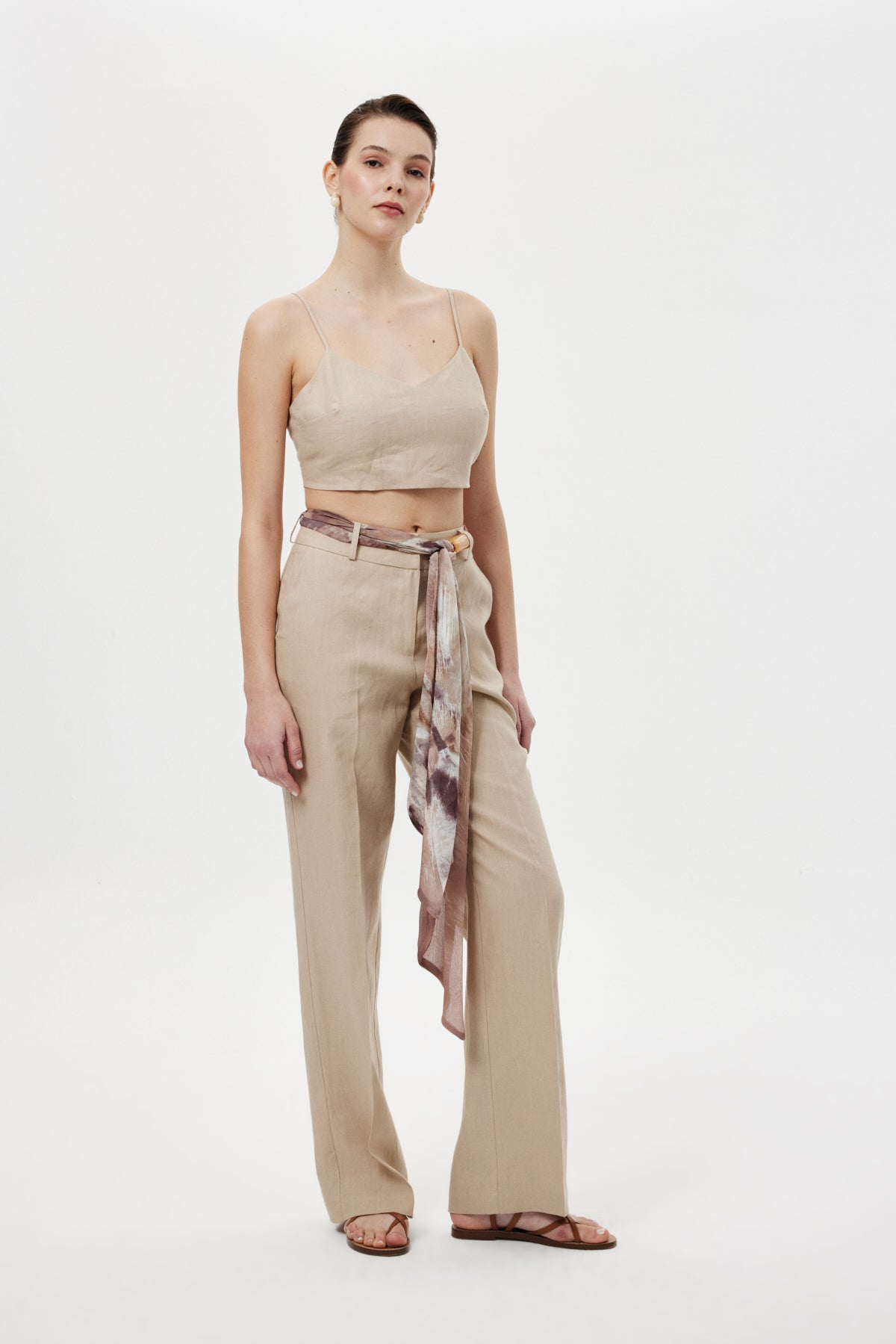 Straıght Kuşaklı Pantolon BEJ