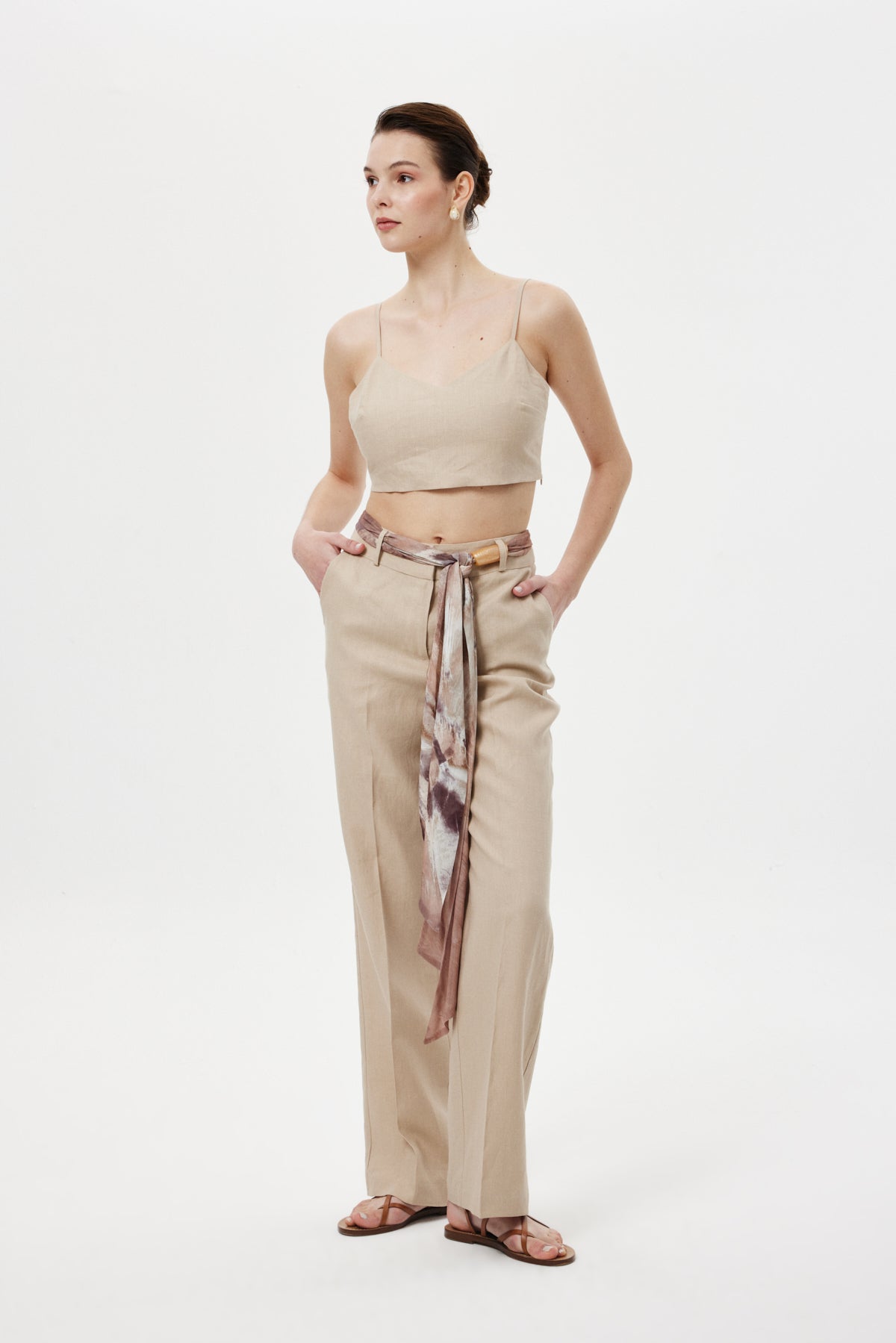 Straıght Kuşaklı Pantolon BEJ