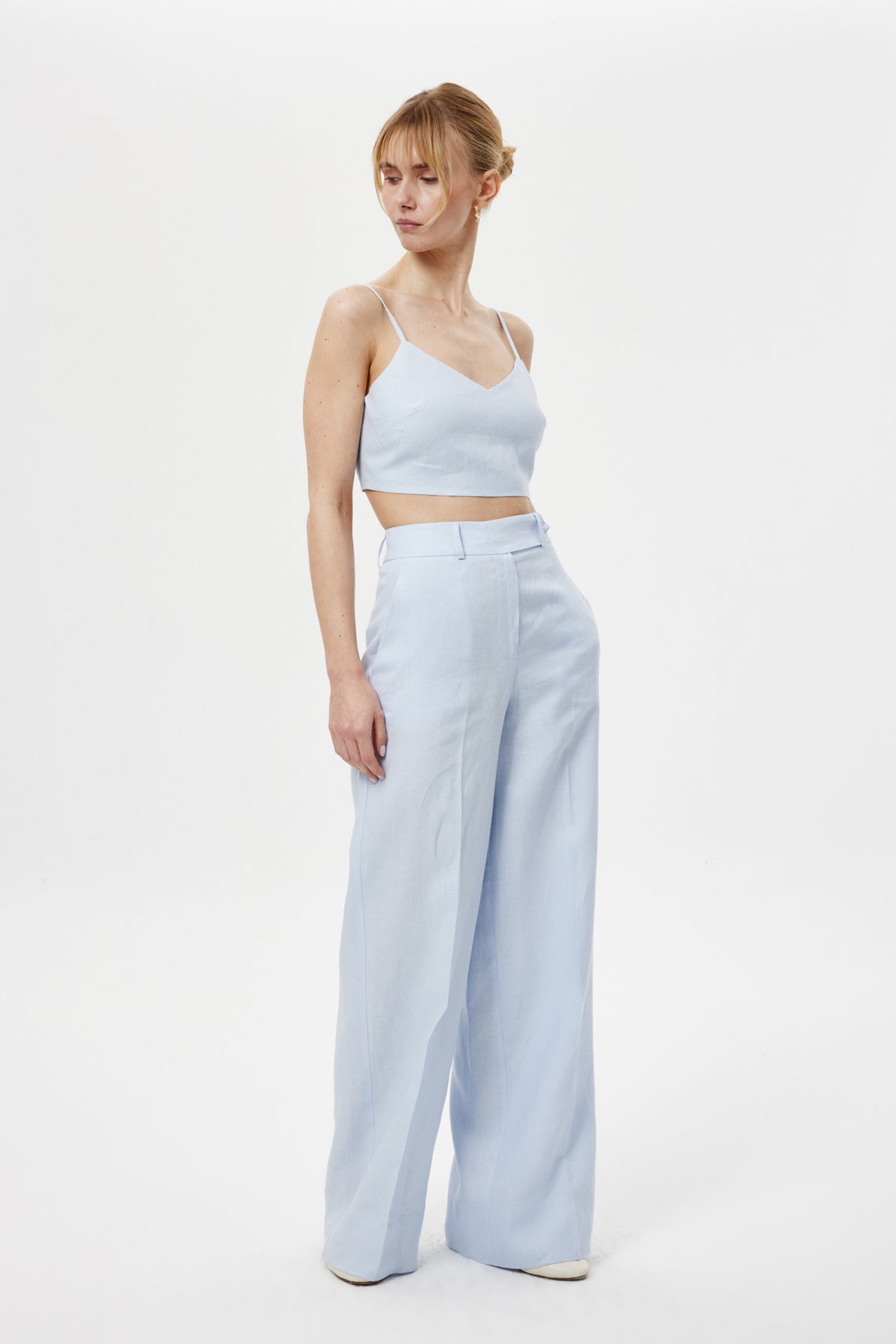 Loose-Fit Keten Pantolon MAVİ