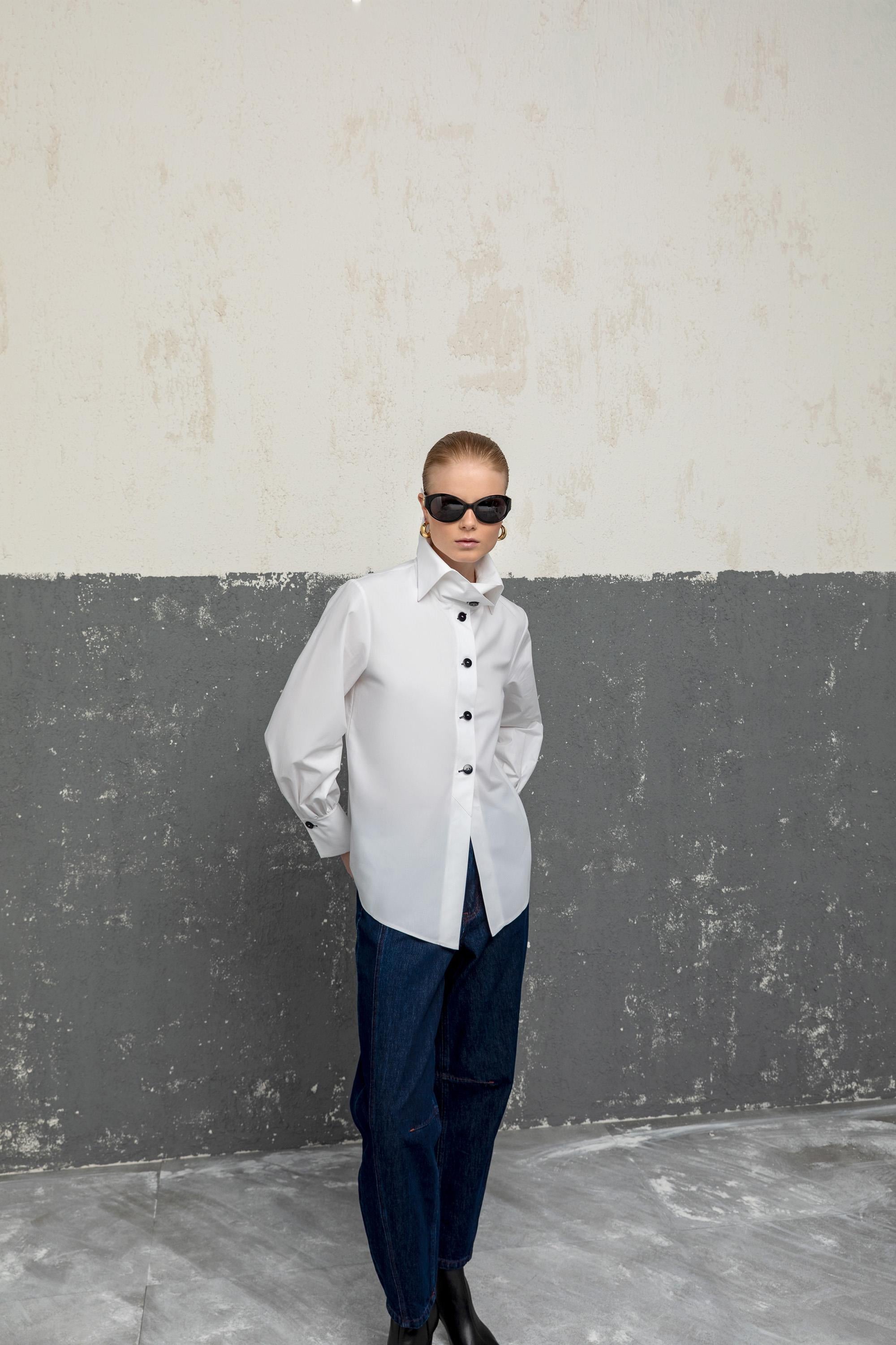 KONTRAST DÜĞMELİ BLUZ 26W10802