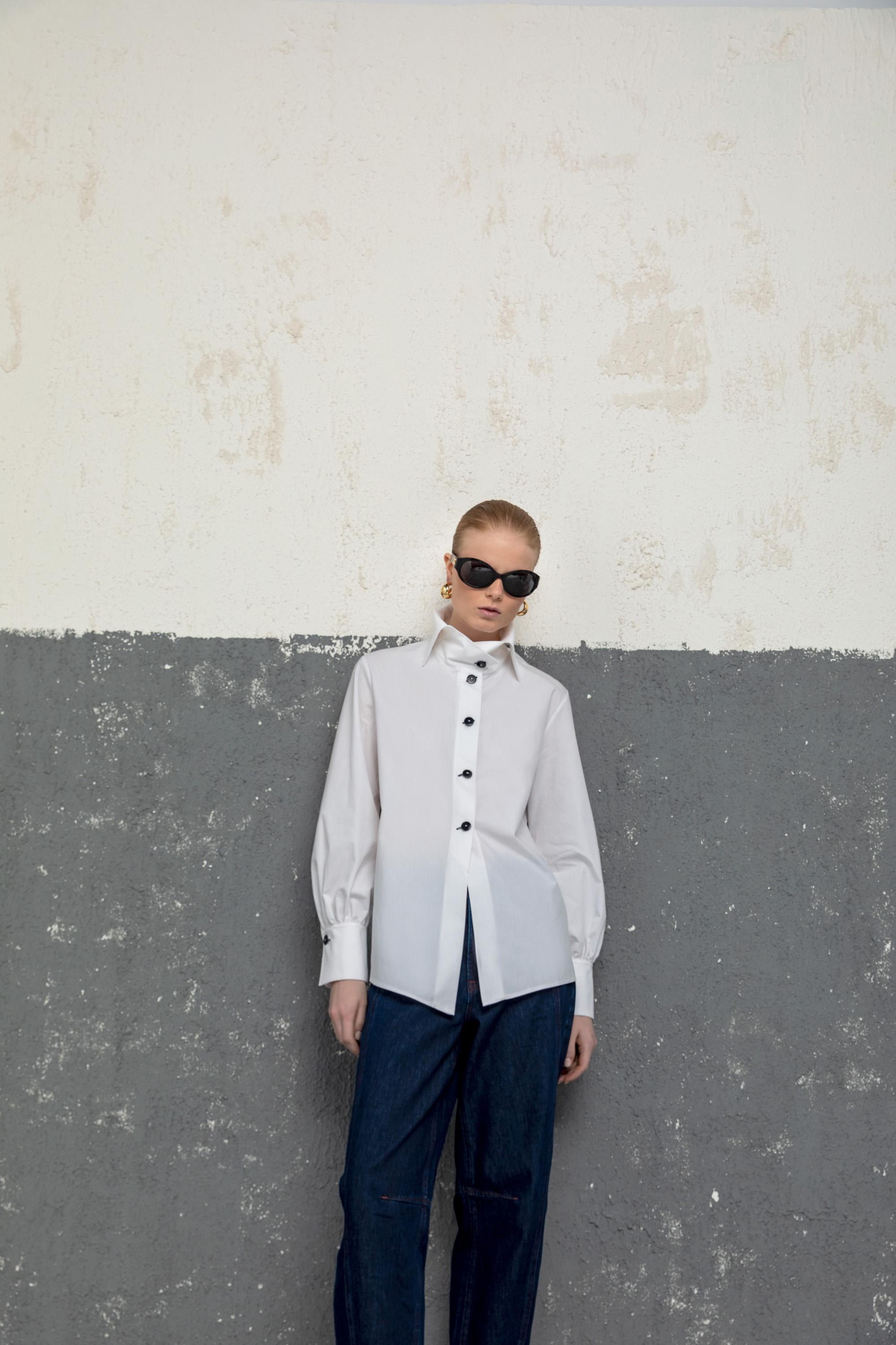 KONTRAST DÜĞMELİ BLUZ 26W10802