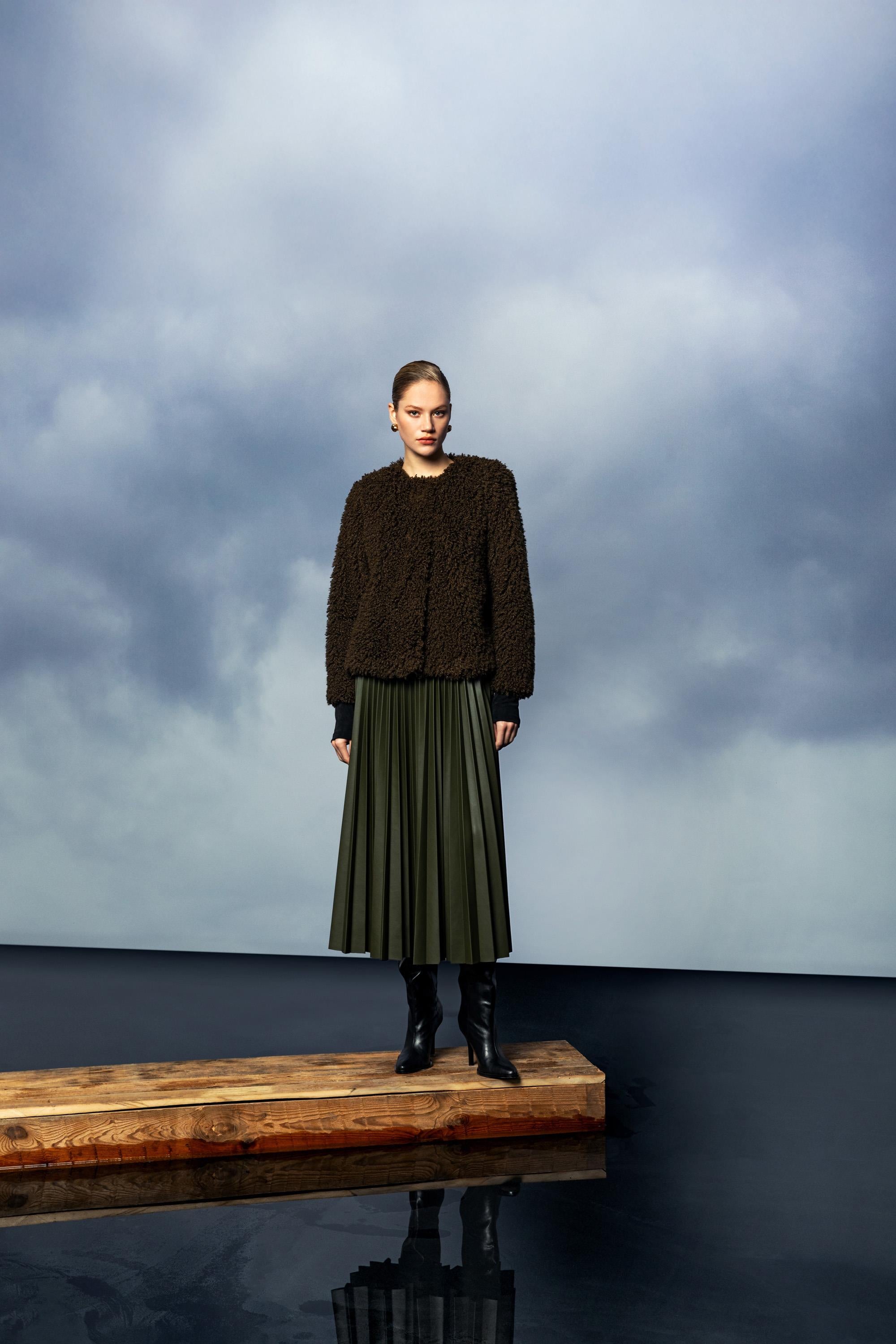 PLİSE UZUN ETEK 26W30818